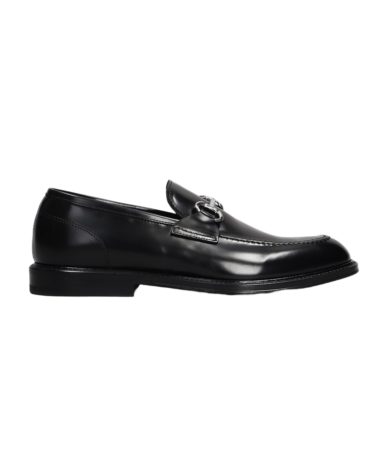 Green George Loafers In Black Leather - black