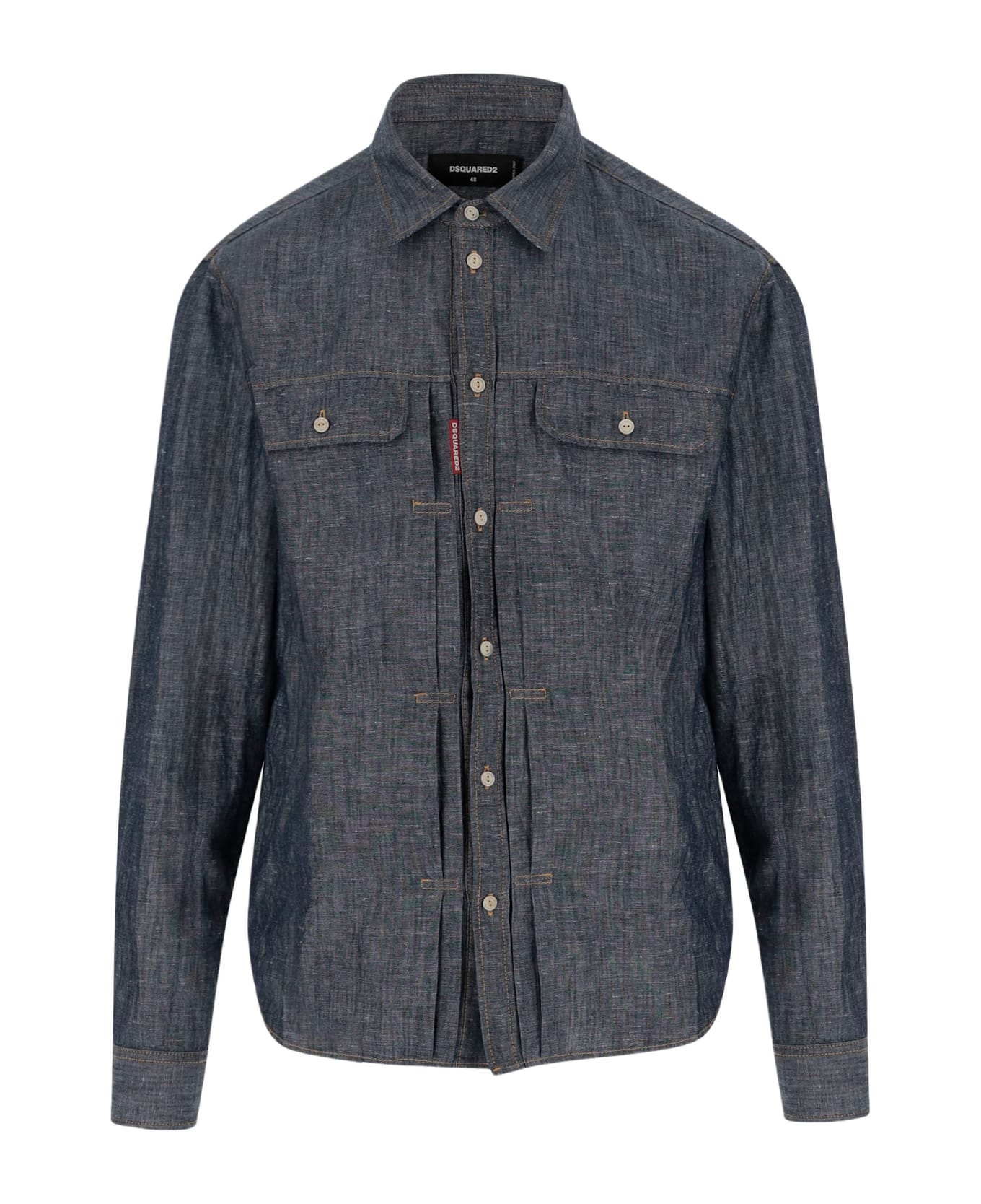 Dsquared2 Cotton And Linen Shirt - Blue