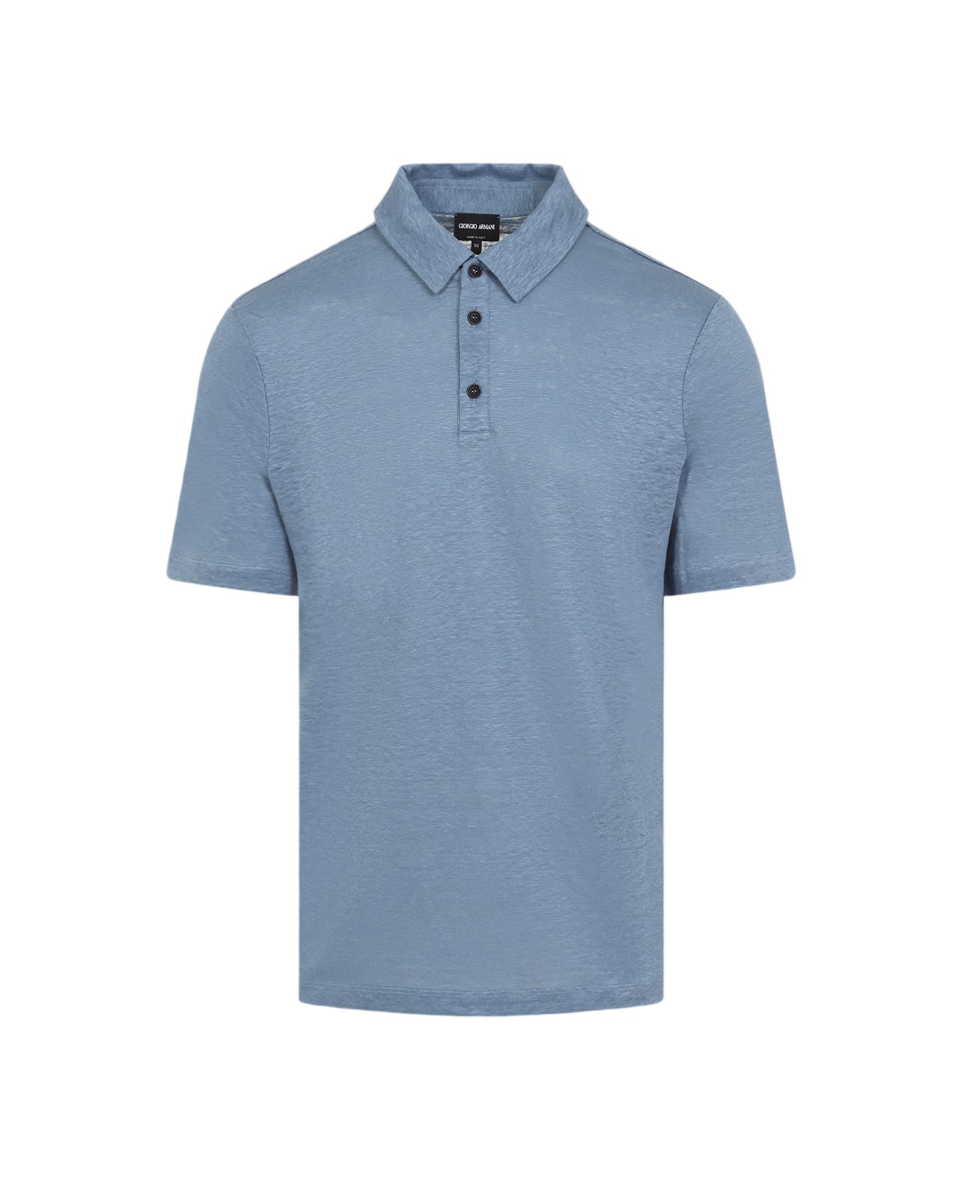 Giorgio Armani Linen Polo - Blue Shadow