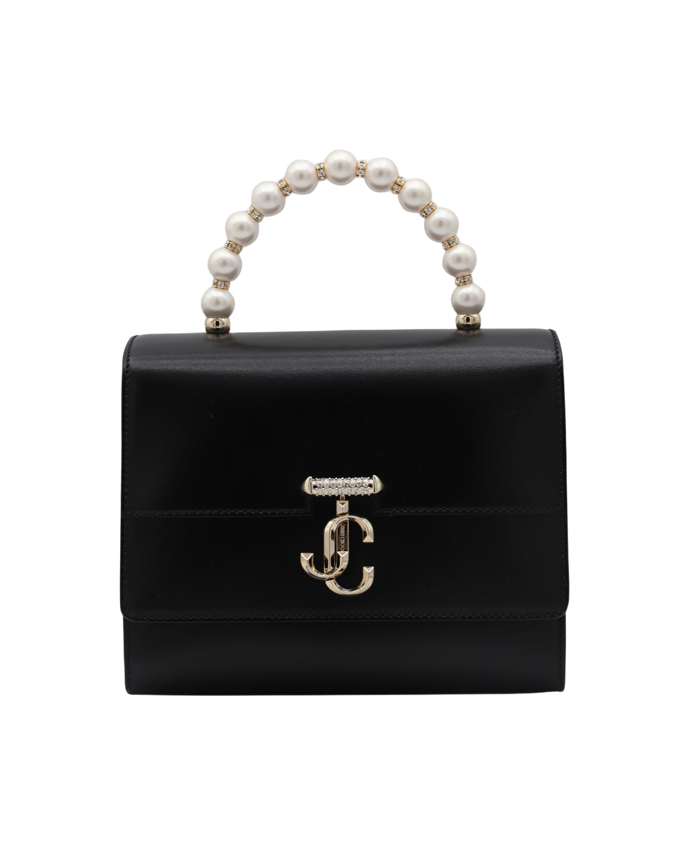 Jimmy Choo Black Avenue Top Handle Bag - BLACK/LIGHT GOLD