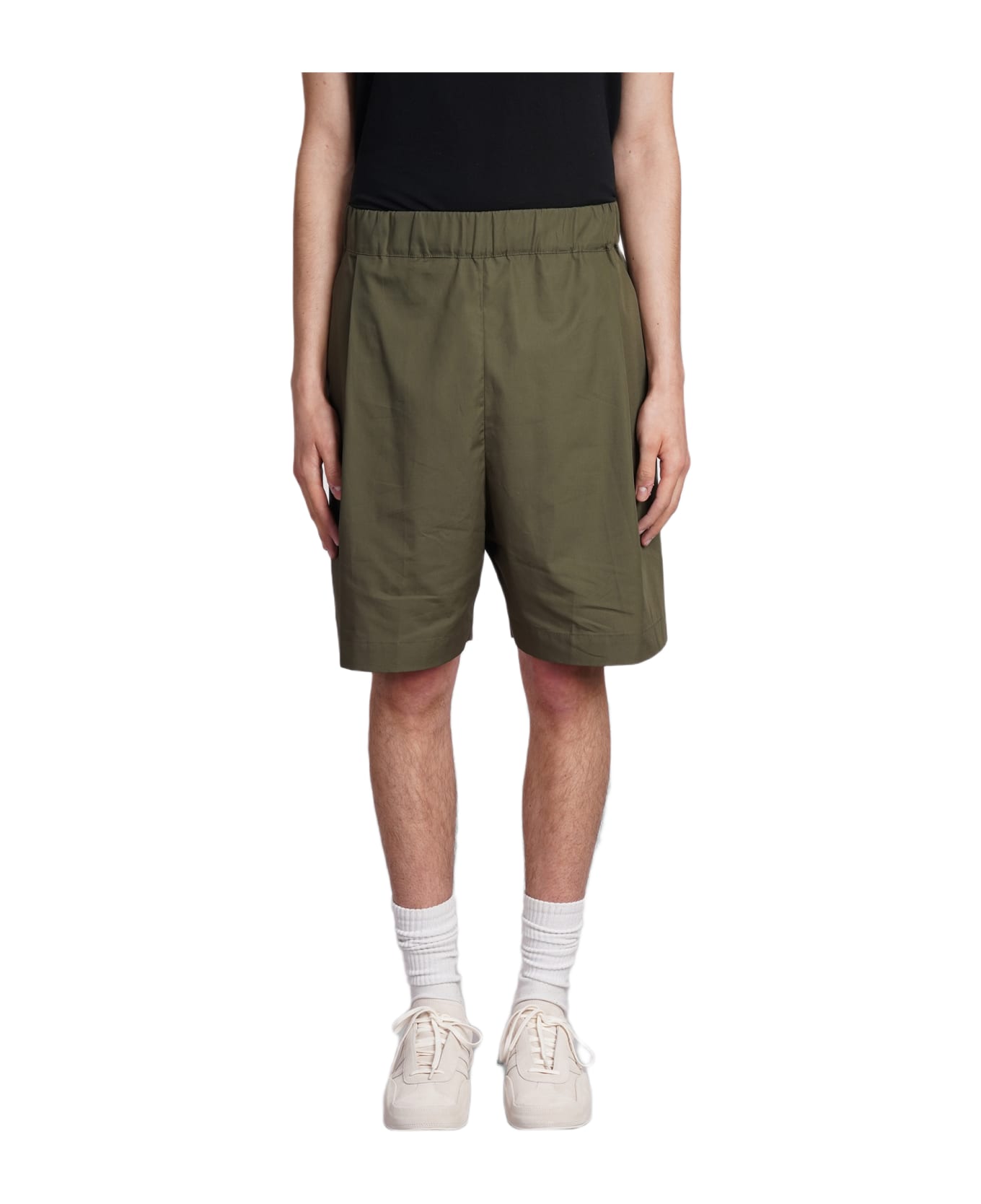 Laneus Shorts In Green Cotton - Verde
