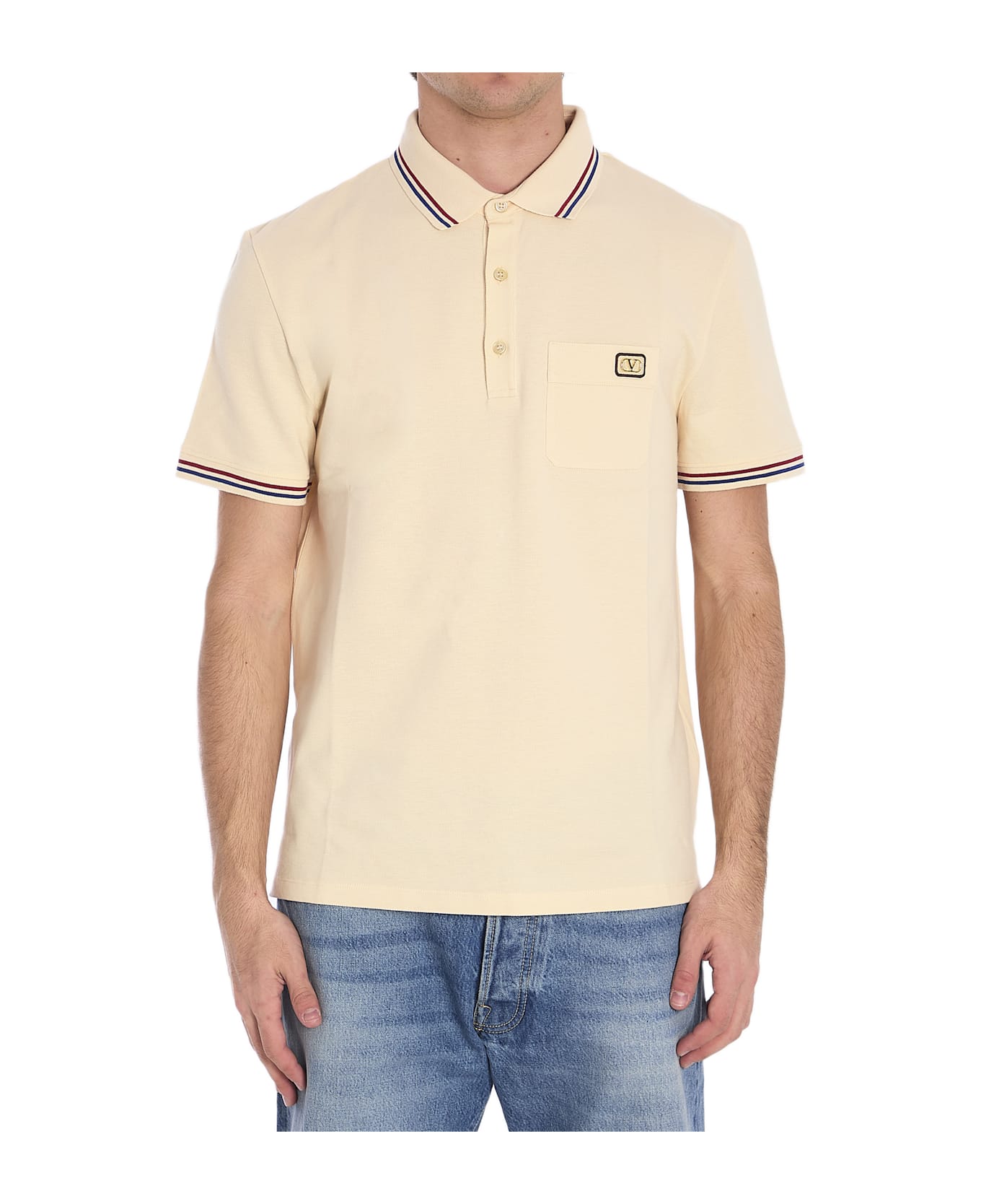 Tシャツ・カットソー VALENTINO FW25 Polo shirts (7V3MH01KB19 0NO) T-shirt with Maison Valentino tailoring label Valentino