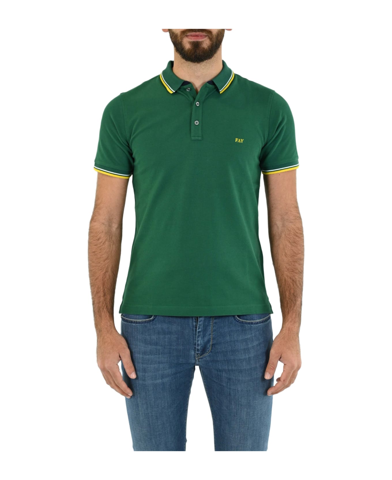 Fay Polo Stretch - Forest Green