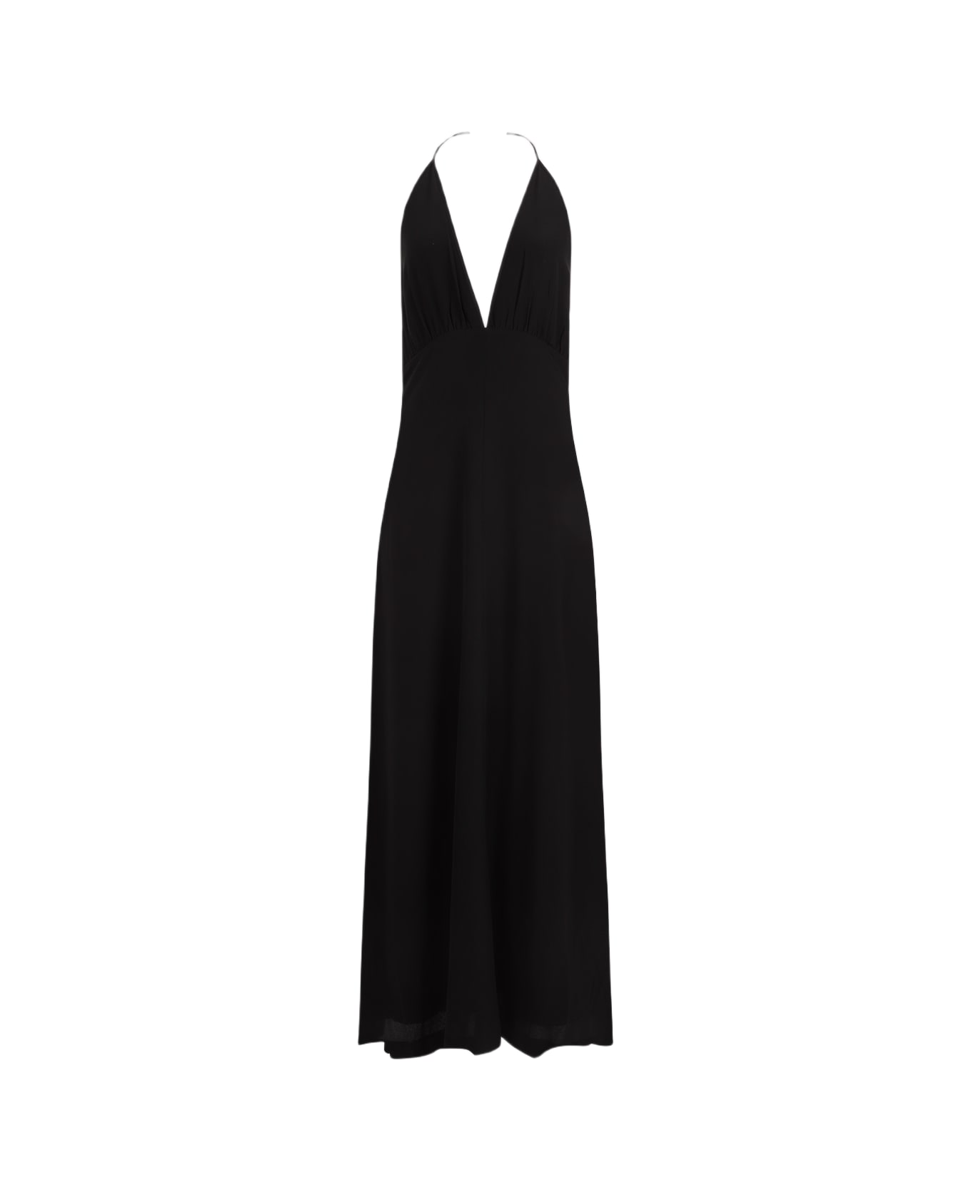 Totême Double-halter Silk Dress - Black