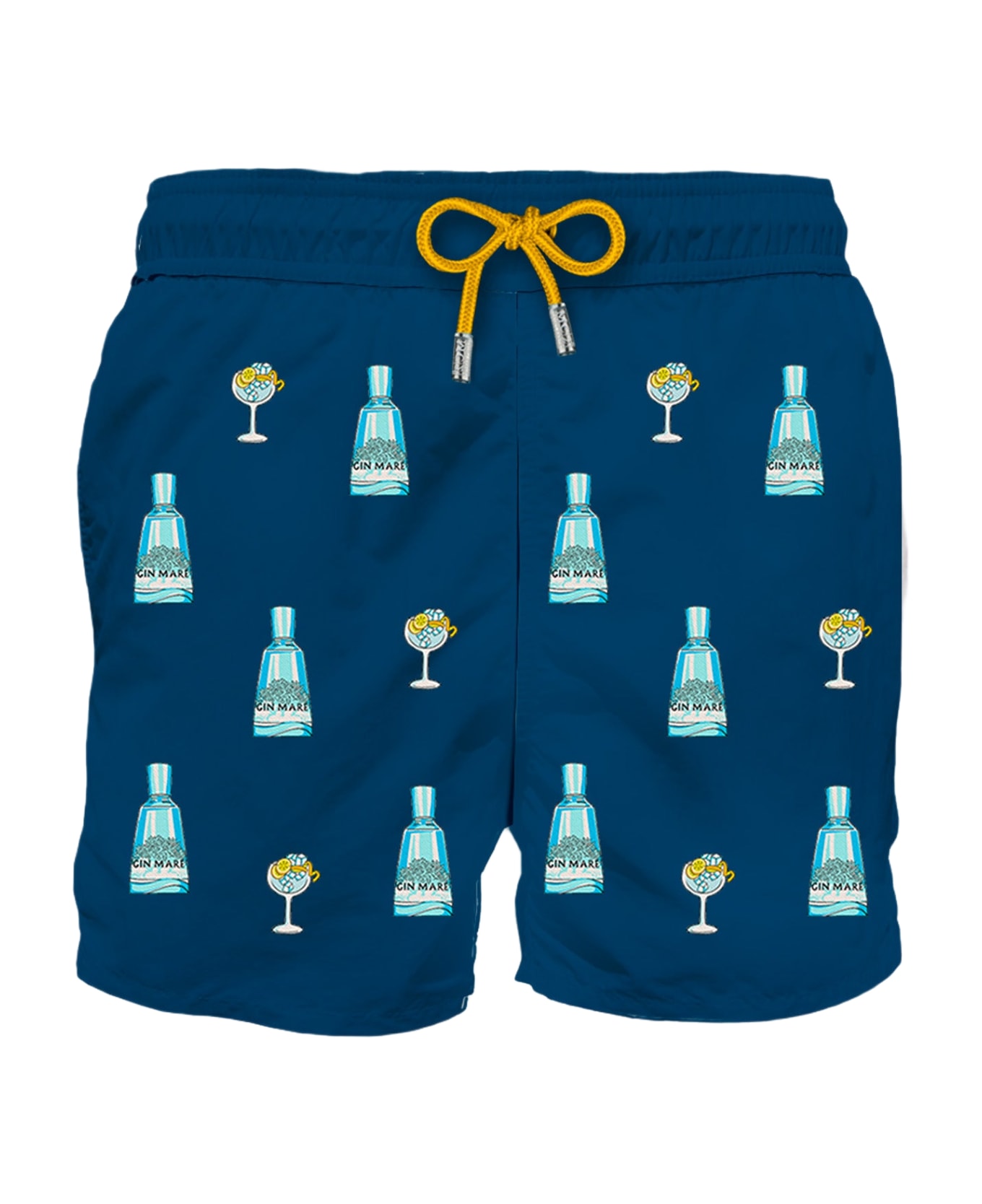 MC2 Saint Barth Man Blue Classic Swim Shorts With Gin Mare Print | Gin Mare Special Edition - BLUE スイムトランクス