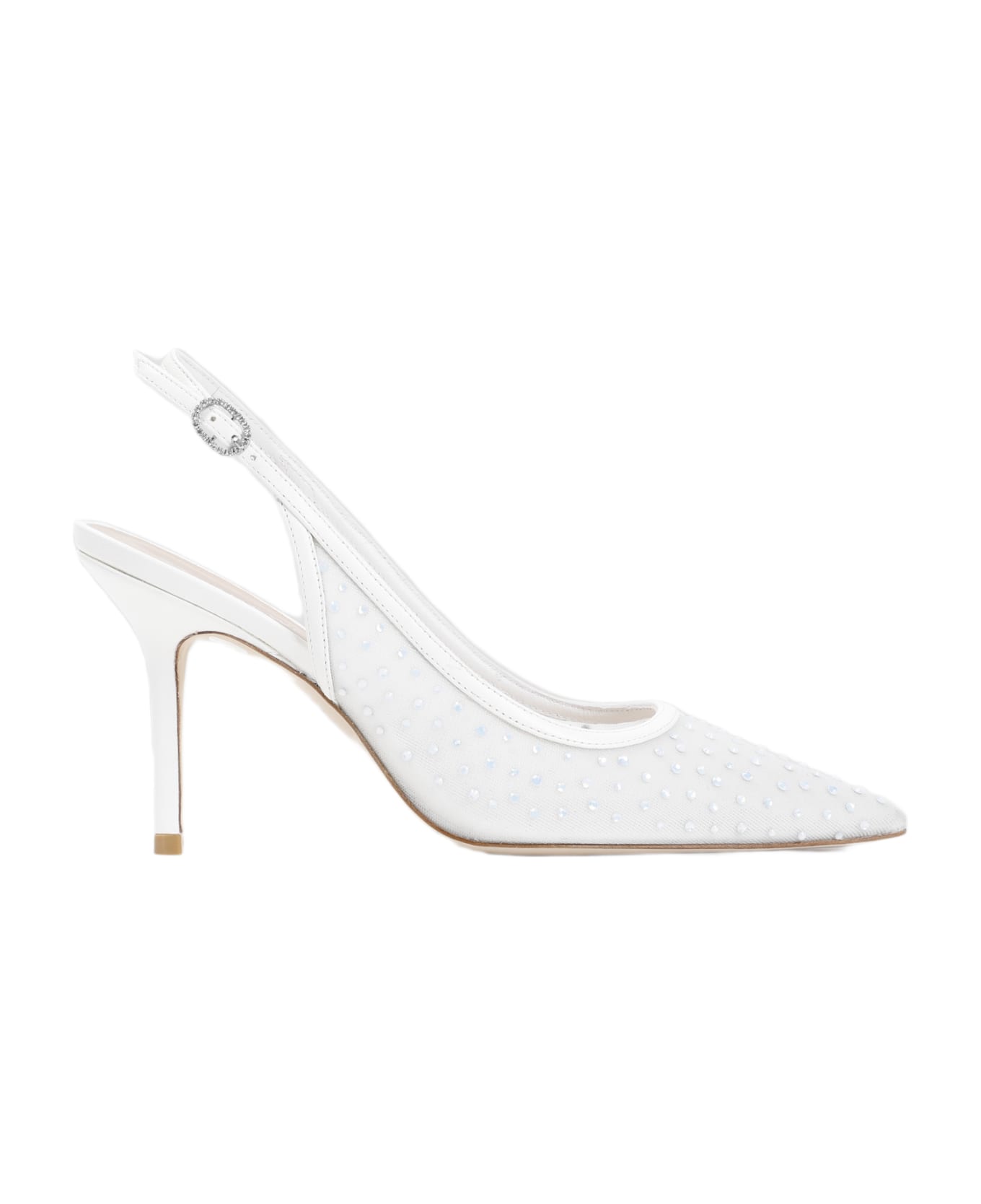Stuart Weitzman Emilia Slingback - V White Frosted White
