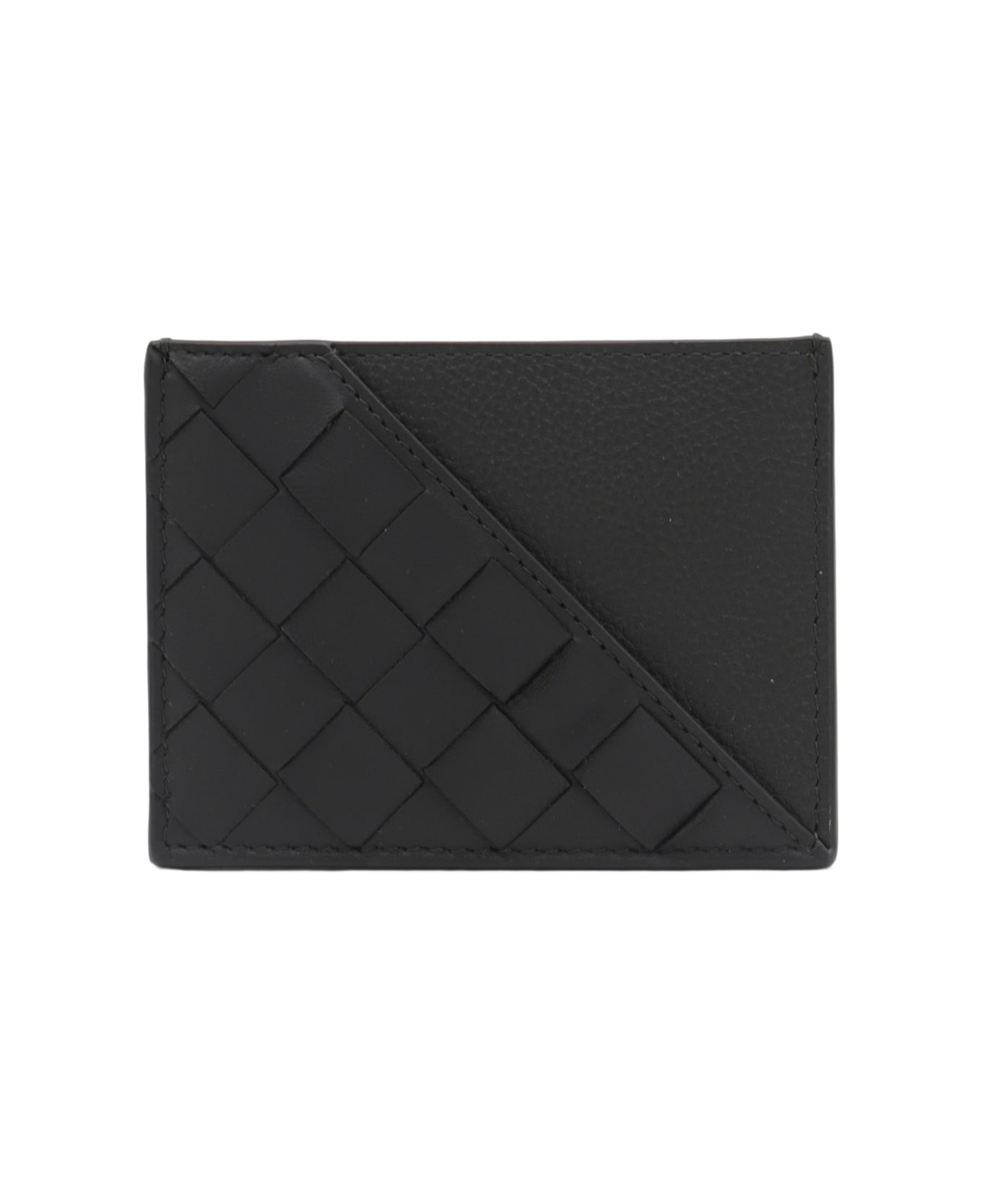 Bottega Veneta Dark Green Leather Card Holder - DARK GREEN/SILVER