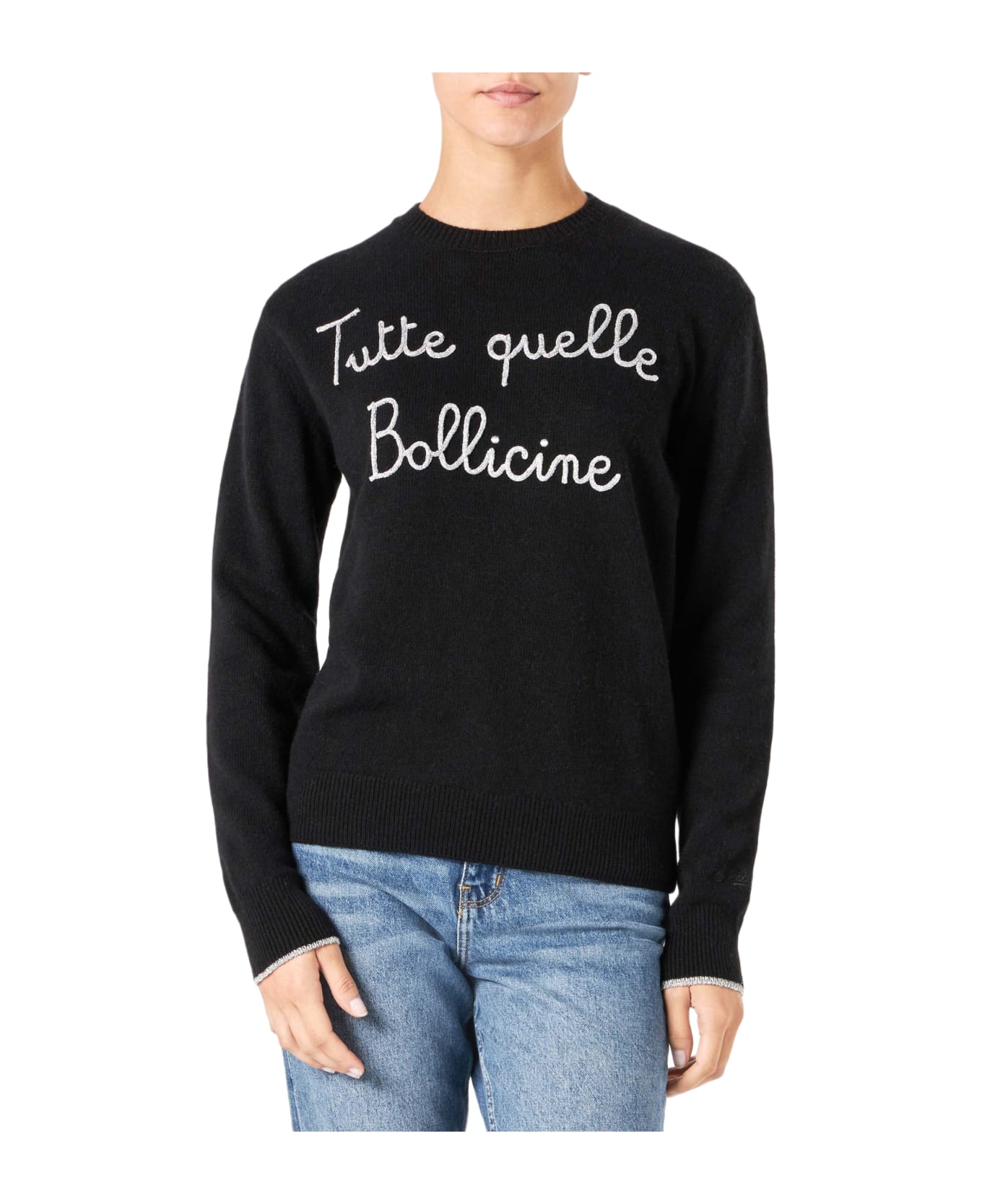 MC2 Saint Barth Woman Sweater With Tutte Quelle Bollicine Embroidery
