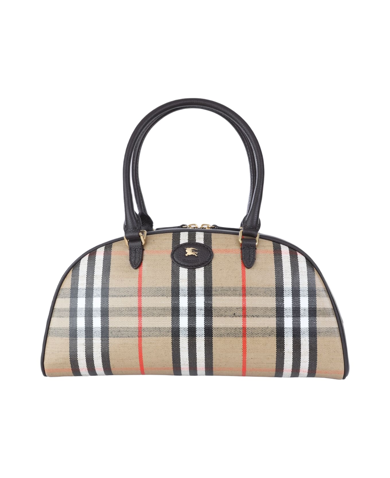 Burberry Brown Highland Bowling Top Handle Bag - SAND