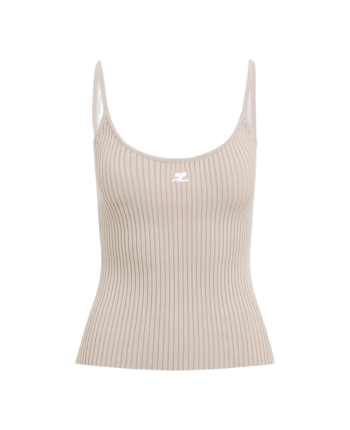 Courrèges Rib Knit Tank Top - Cappuccino