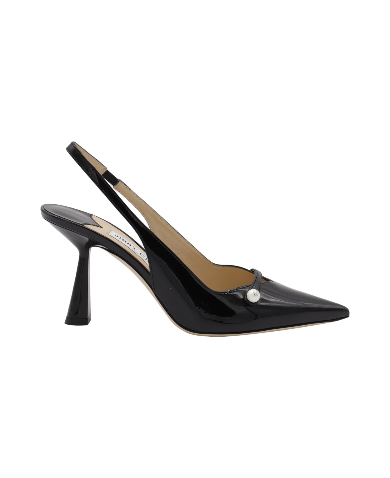 Jimmy Choo Black Leather Amita Pumps - Black