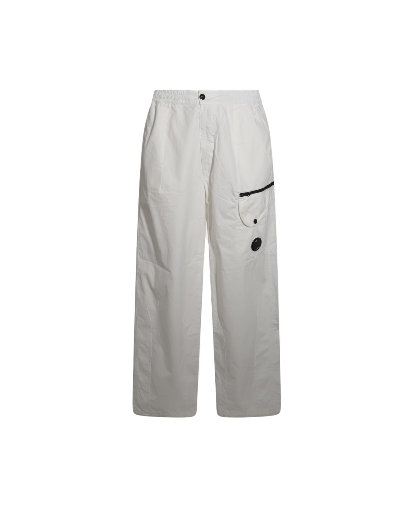 C.P. Company Ivory Cotton Pants - Bianco gesso