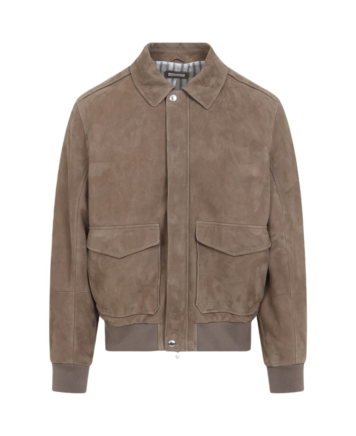 Brunello Cucinelli Leather Bomber Jacket - Juta