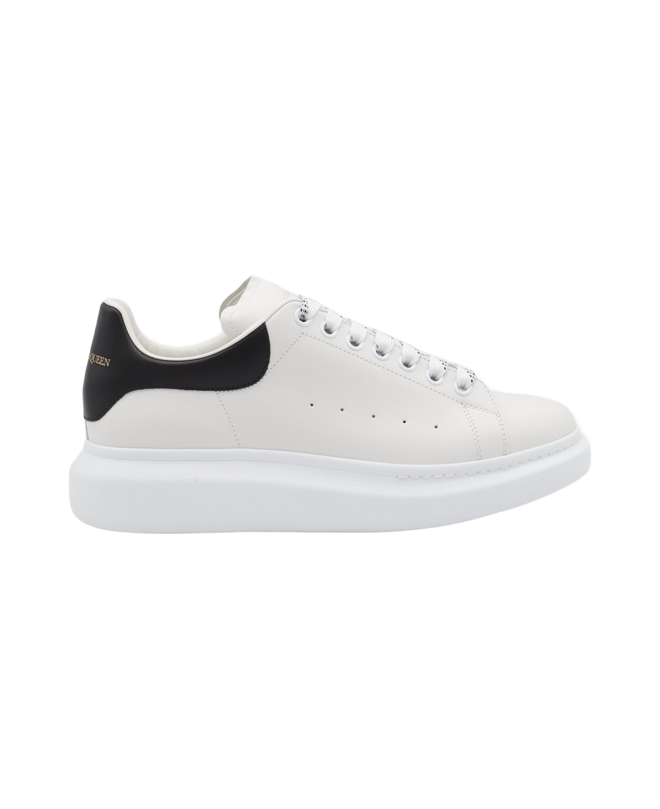 Alexander McQueen Black And White Leather Sneakers - White