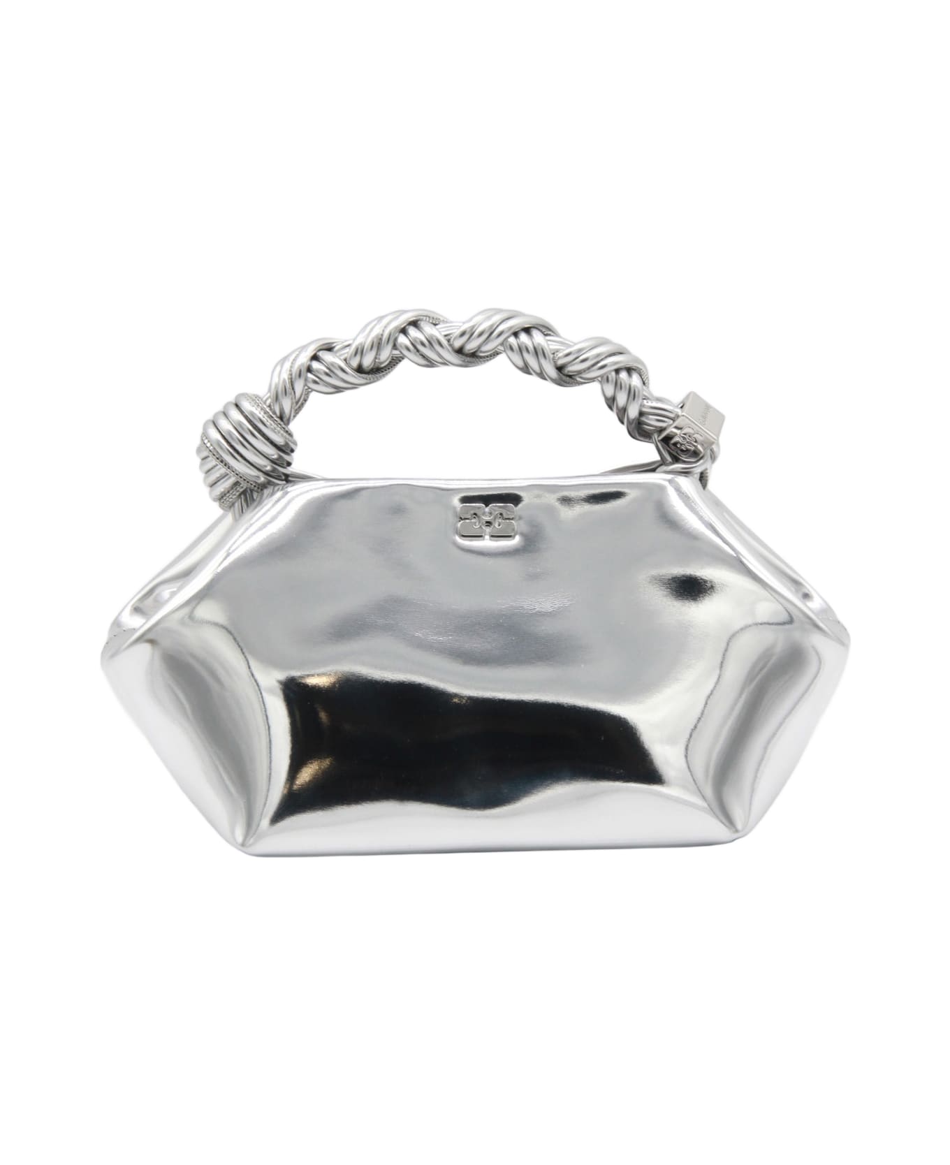Ganni Silver Top Handle Bag - Silver