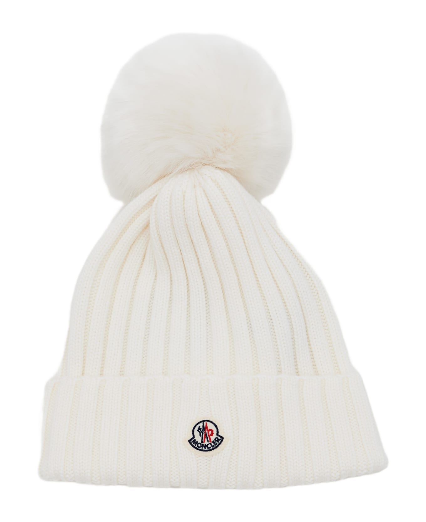 Moncler Virgin Wool Beanie - White 帽子