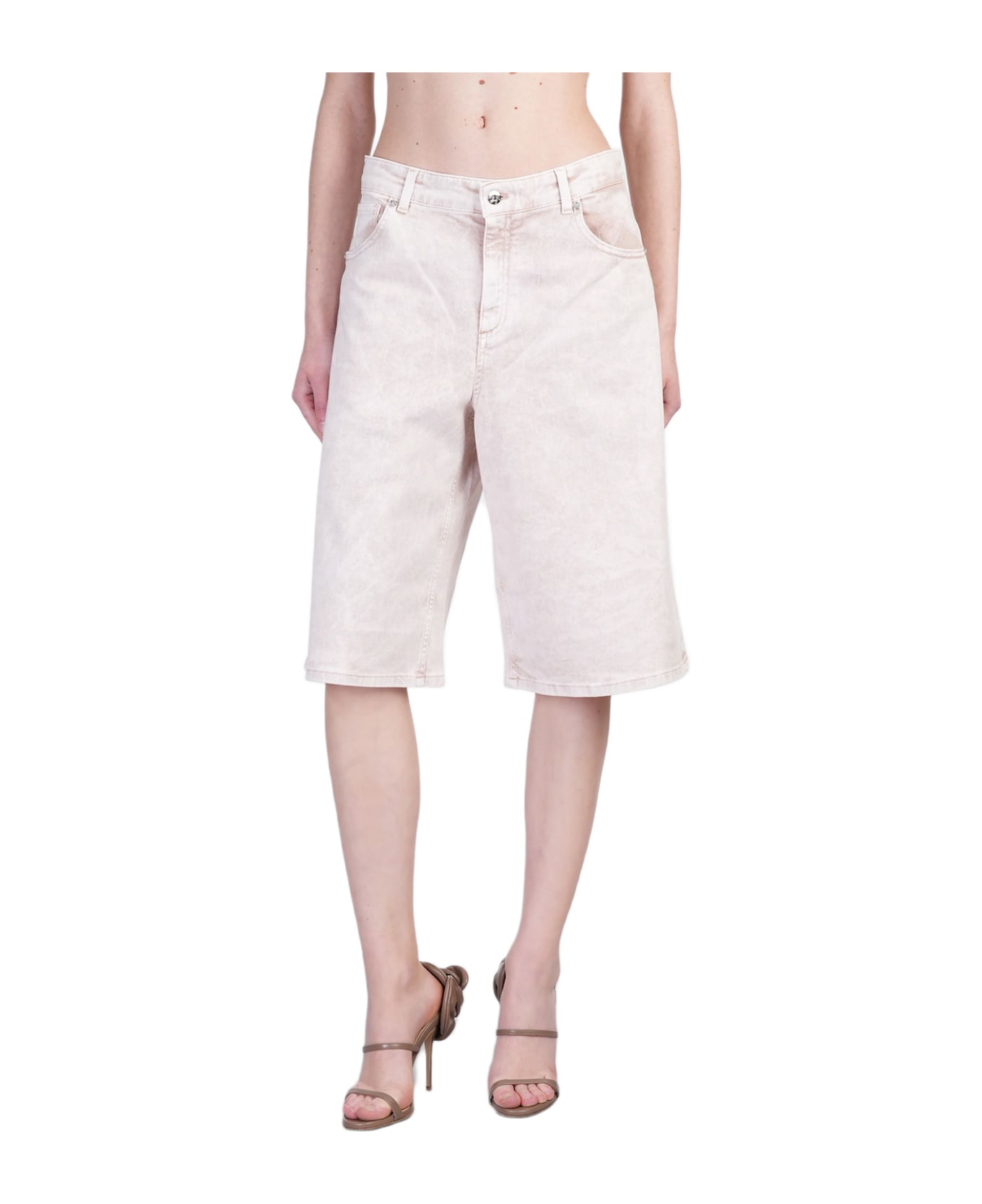 Blumarine Shorts In Rose-pink Cotton - rose-pink