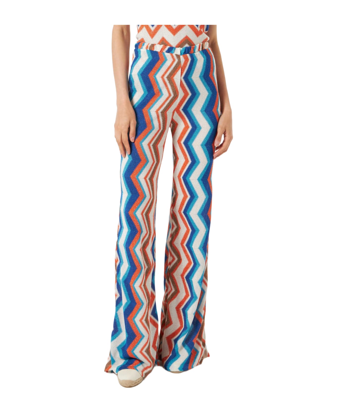 MC2 Saint Barth Woman Chevron Knitted Palazzo Pants - ORANGE
