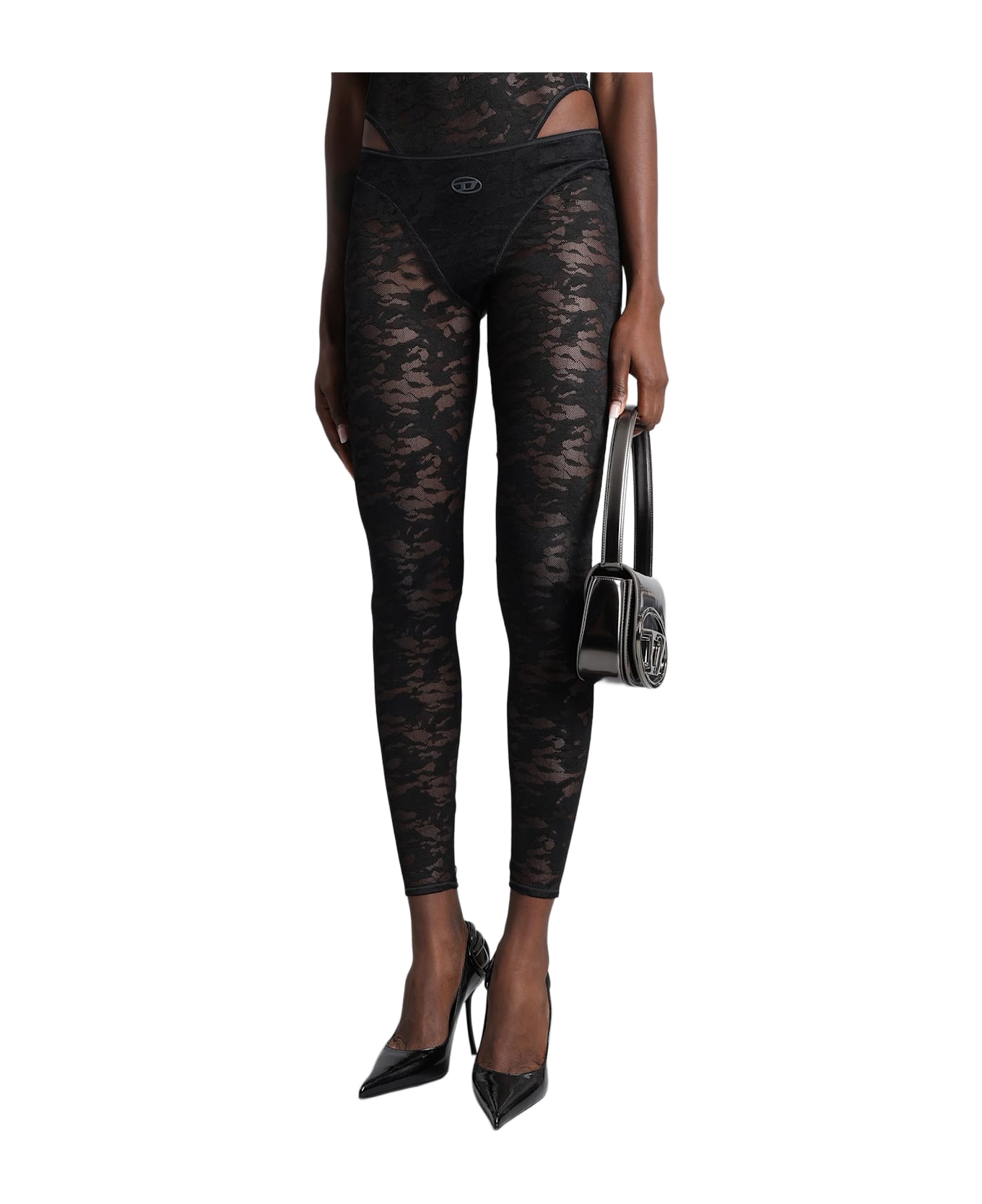 Diesel Claire-utlt Leggings In Black Polyester - black