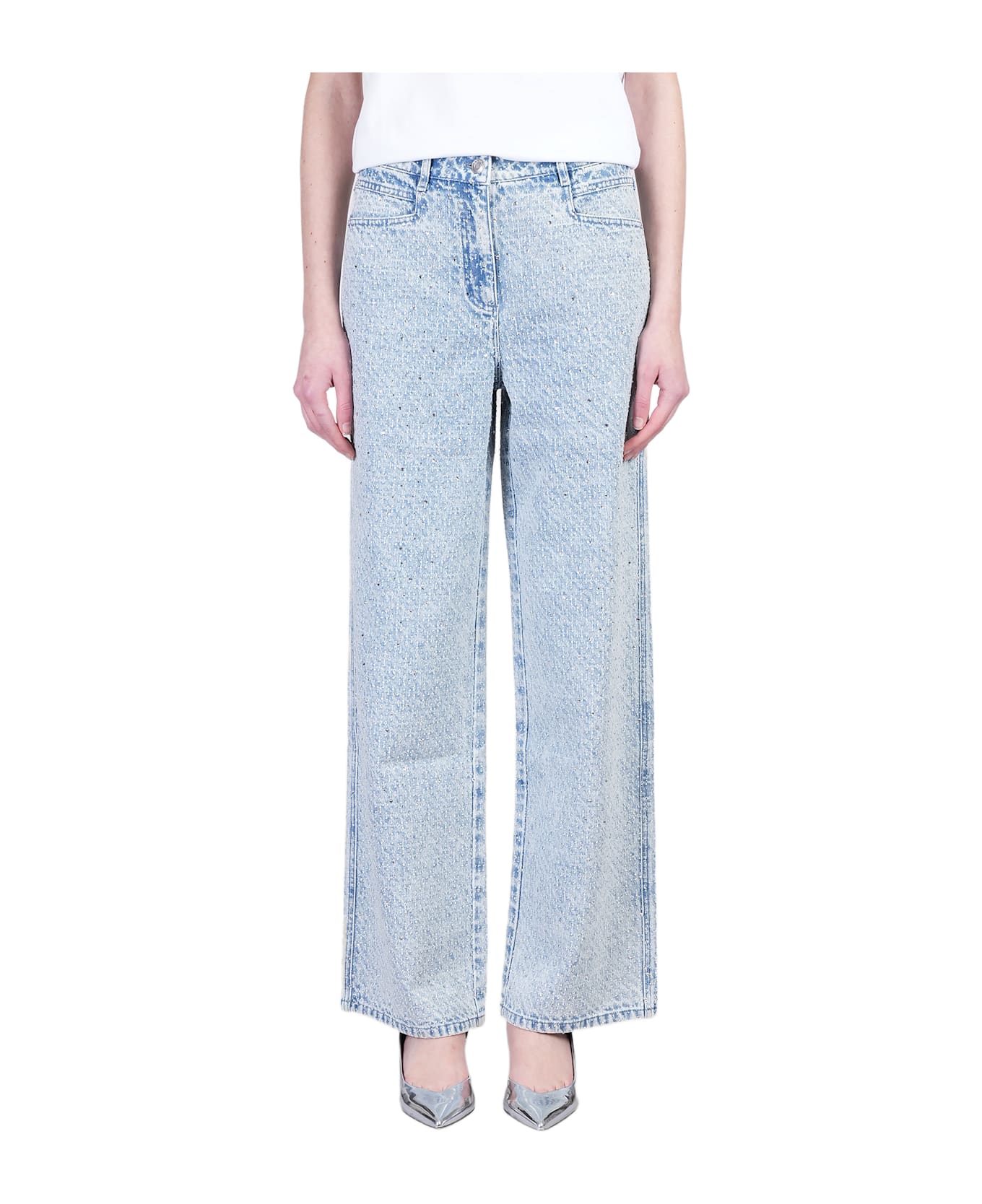 IRO Dalou Jeans In Cyan Cotton - cyan