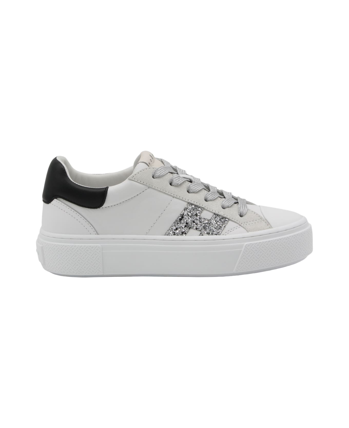 Hogan White And Black Leather Sneakers - White