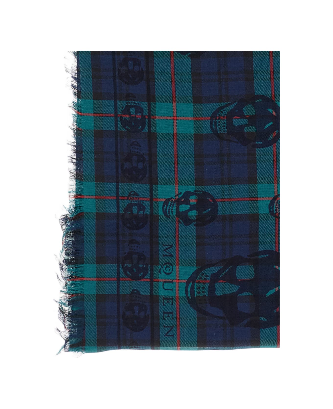 Alexander McQueen Tartan Scarf - Blue