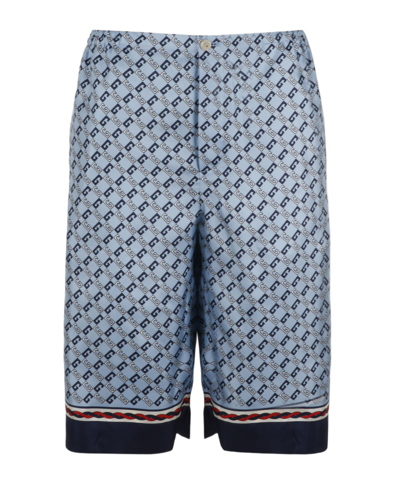 Gucci Shorts With G Square Print - Blue ショートパンツ