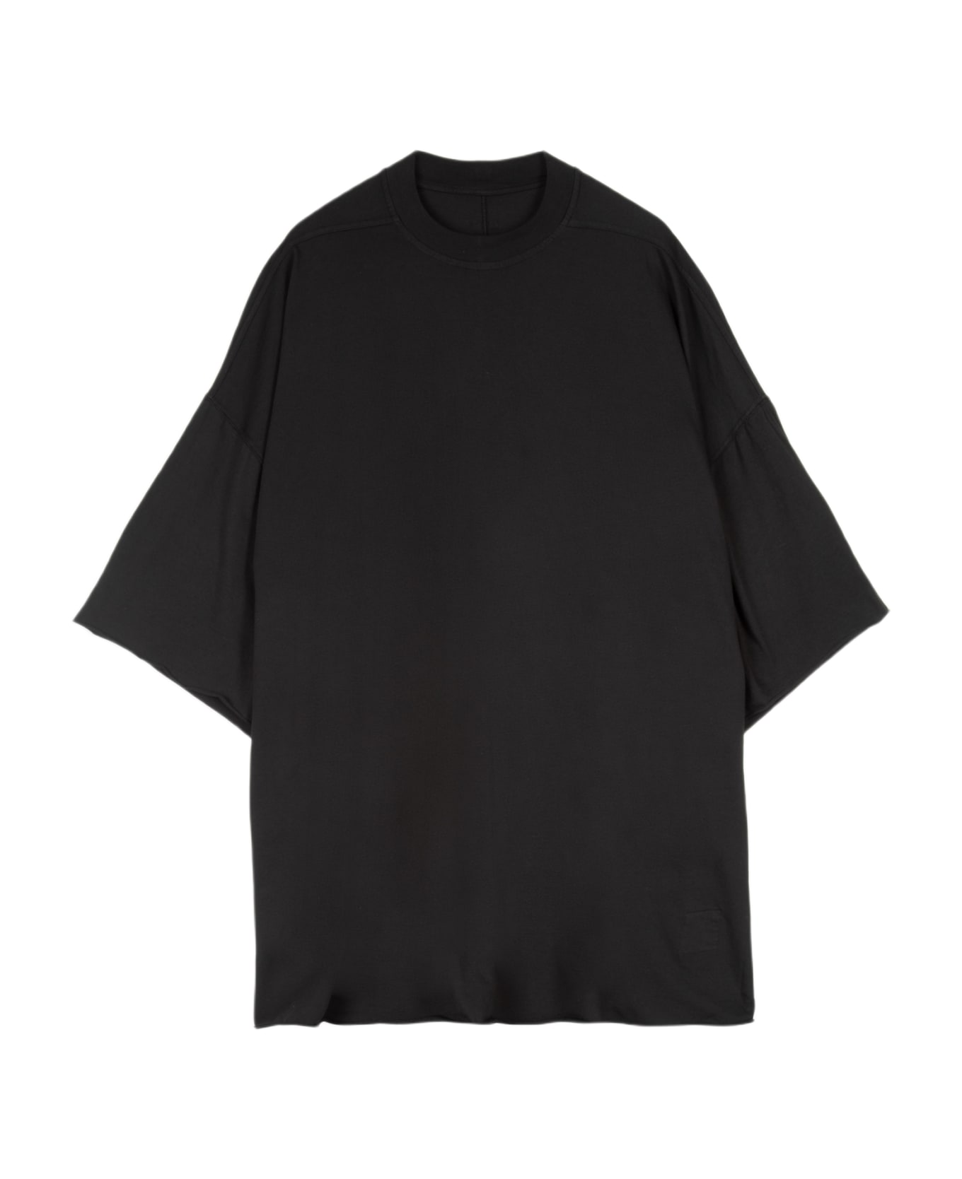 DRKSHDW Tommy T Black Cotton Oversized T-shirt With Raw-cut Hems - Tommy T - BLACK