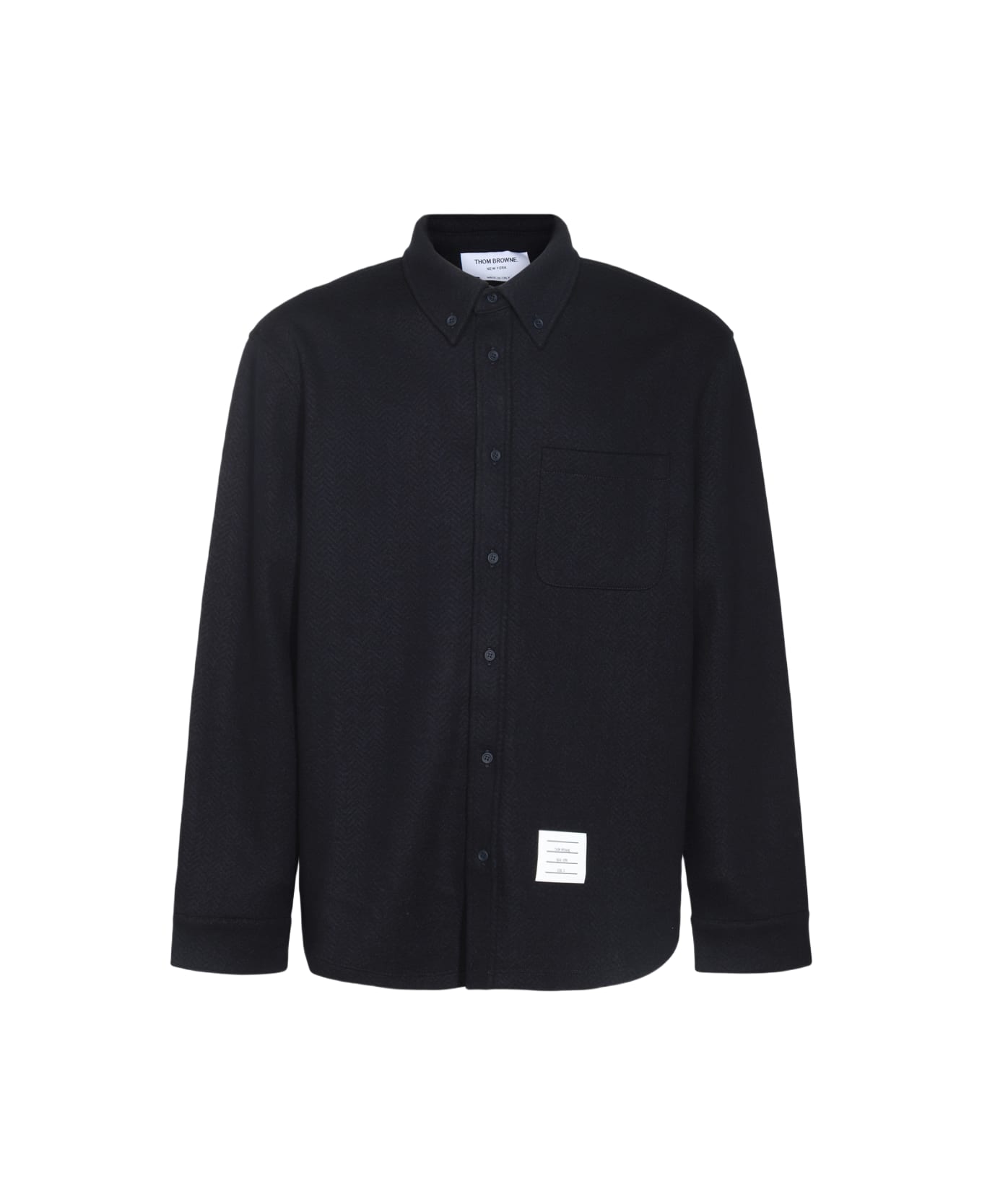 Thom Browne Midnight Blue Cotton Blend Oversize Shirt