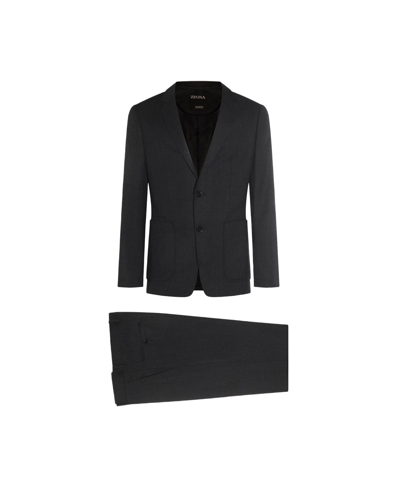 Zegna Dark Grey Cashmere Suits - Grey スーツ