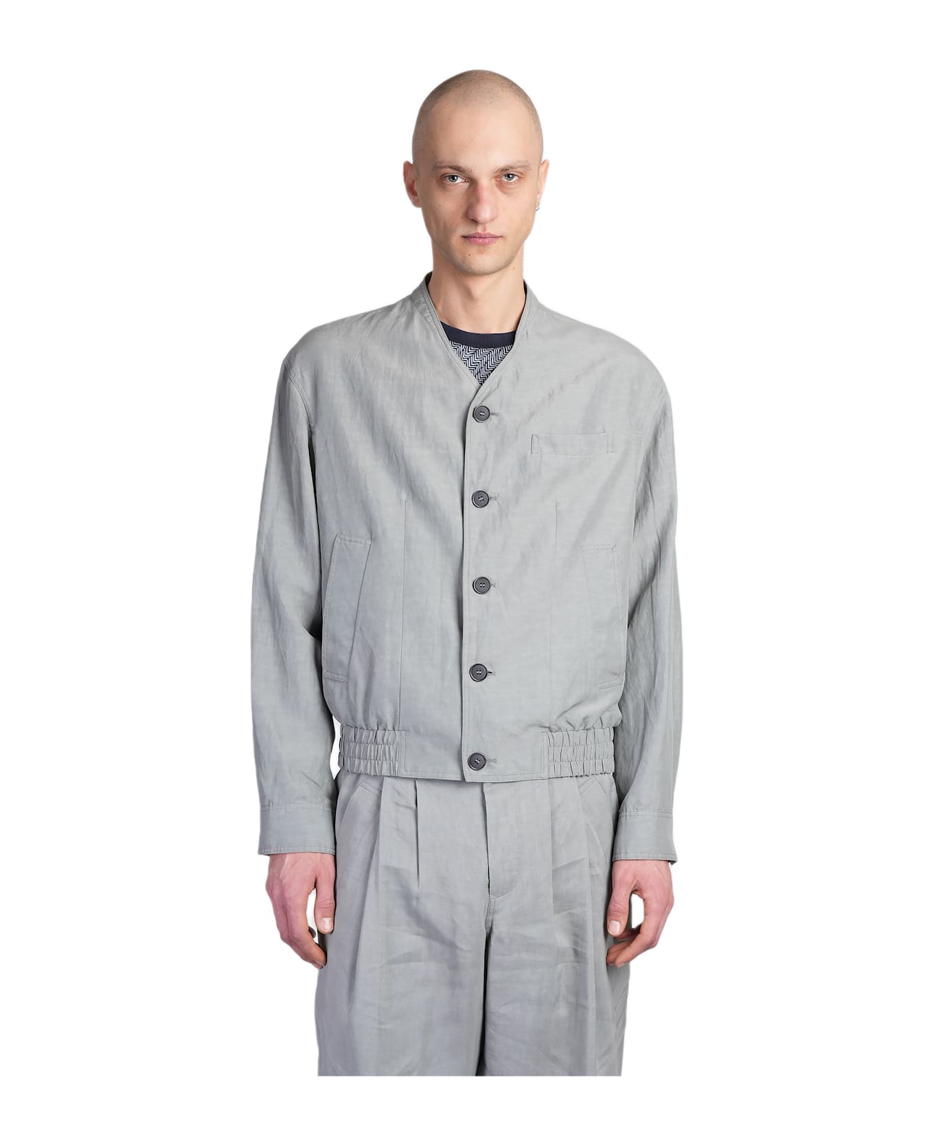 Giorgio Armani Casual Jacket In Green Viscose - green