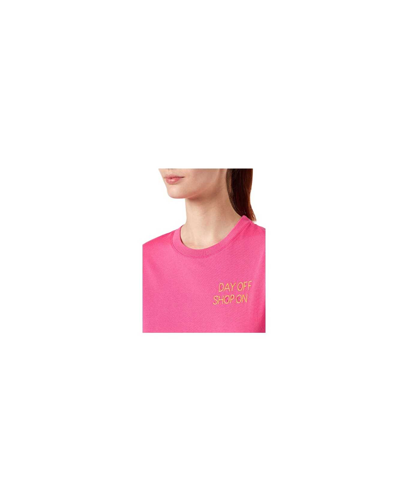 MC2 Saint Barth Woman Fucsia Cotton T-shirt With Embroidery - PINK