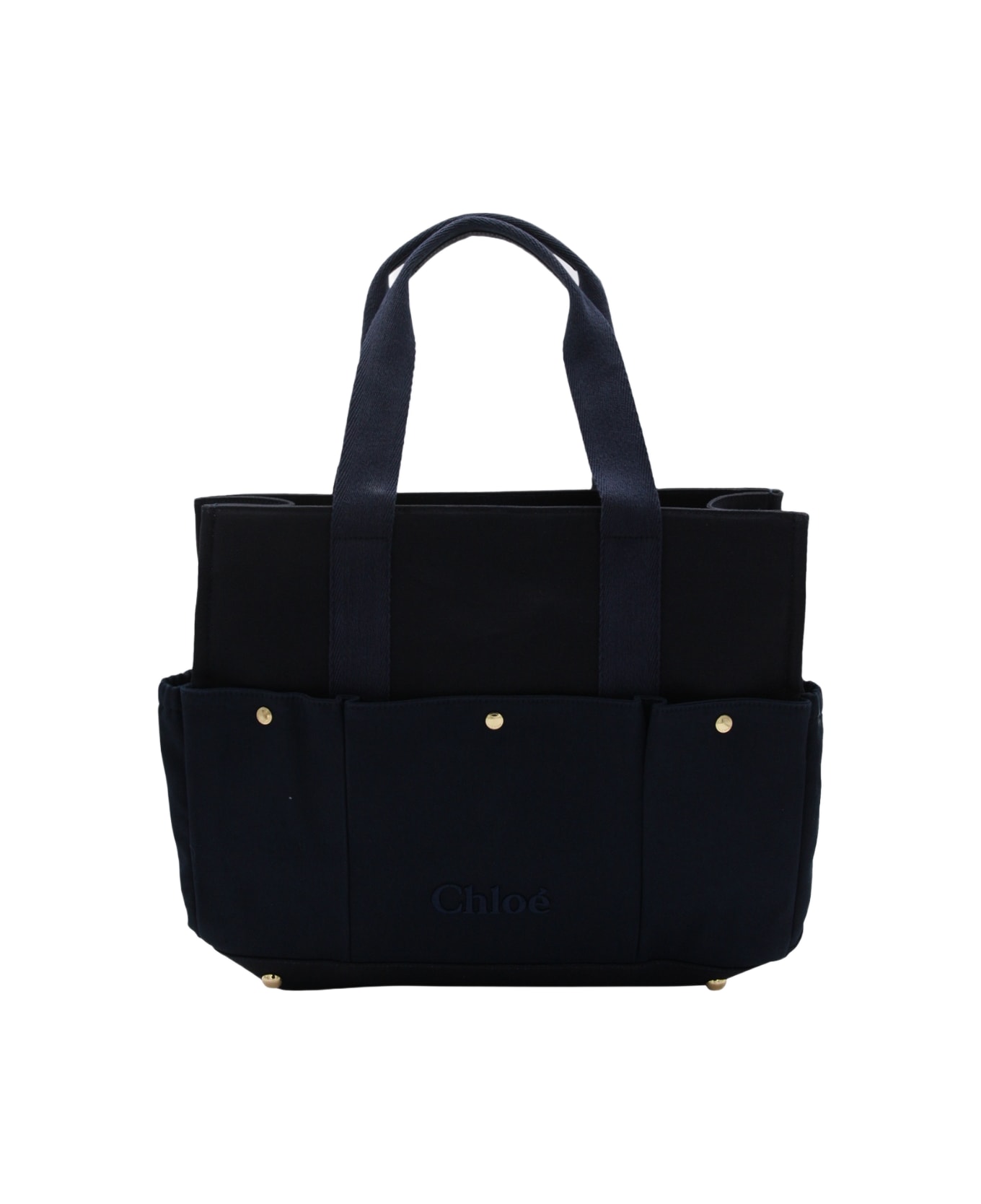 Chloé Dark Blue Cotton Totes - Marine