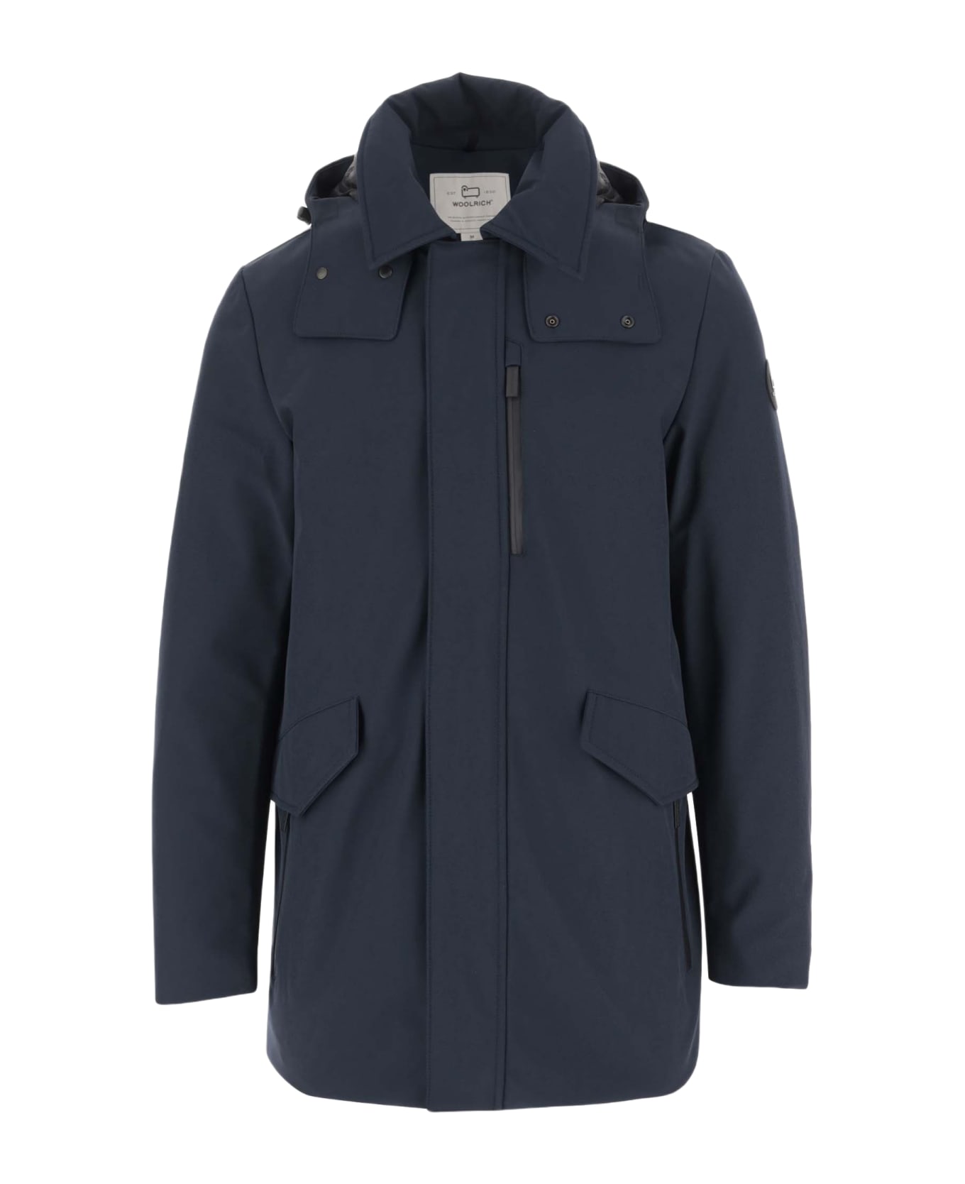 Woolrich Barrow Mac Coat In Tech Softshell - Blue