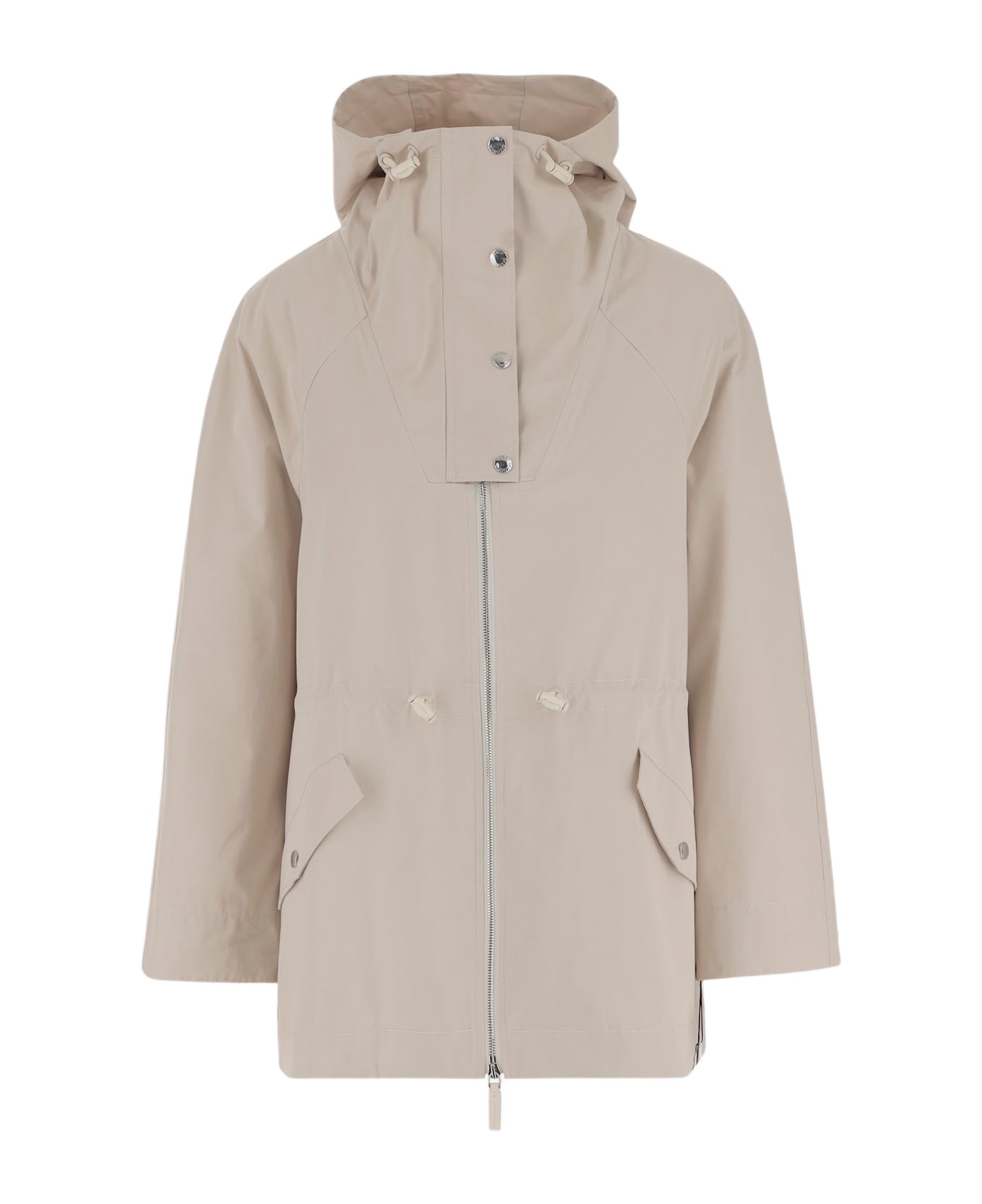 Yves Salomon Fabric Hooded Coat - Beige