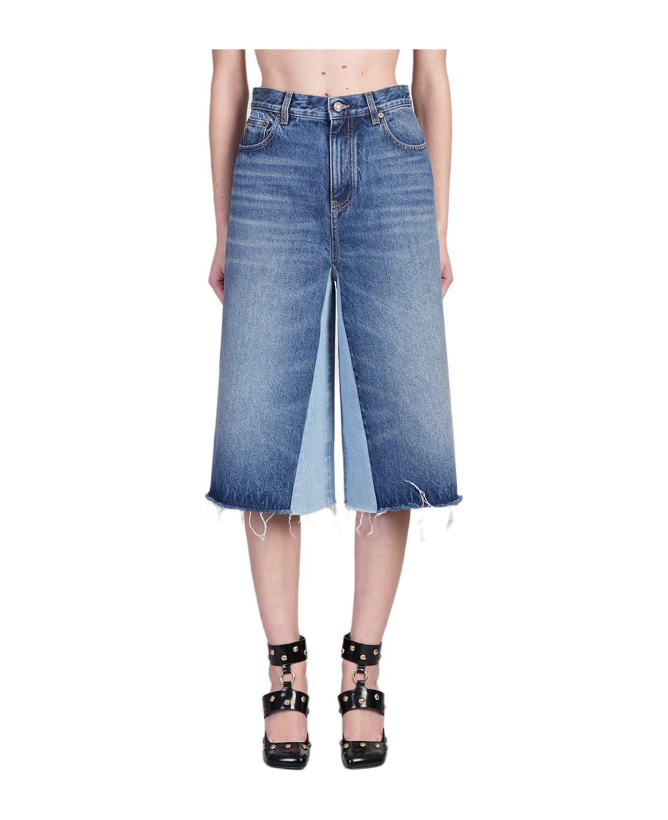 Chloé Shorts In Blue Denim - blue