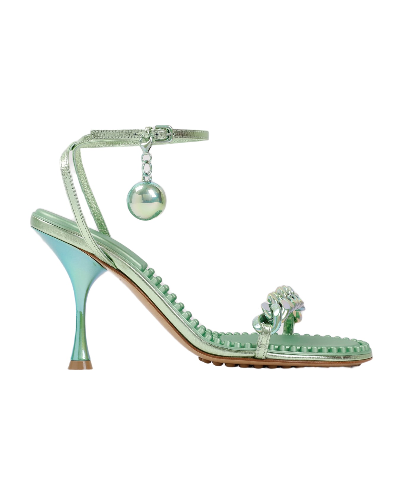 Bottega Veneta Dot Heeled Sandals - Pistachio