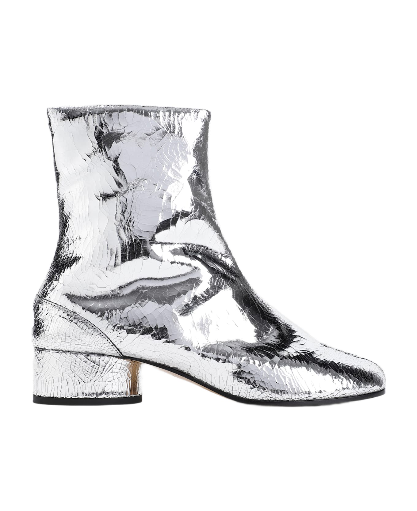 Maison Margiela Tabi Mirror Split-toe Ankle Boots - Silver
