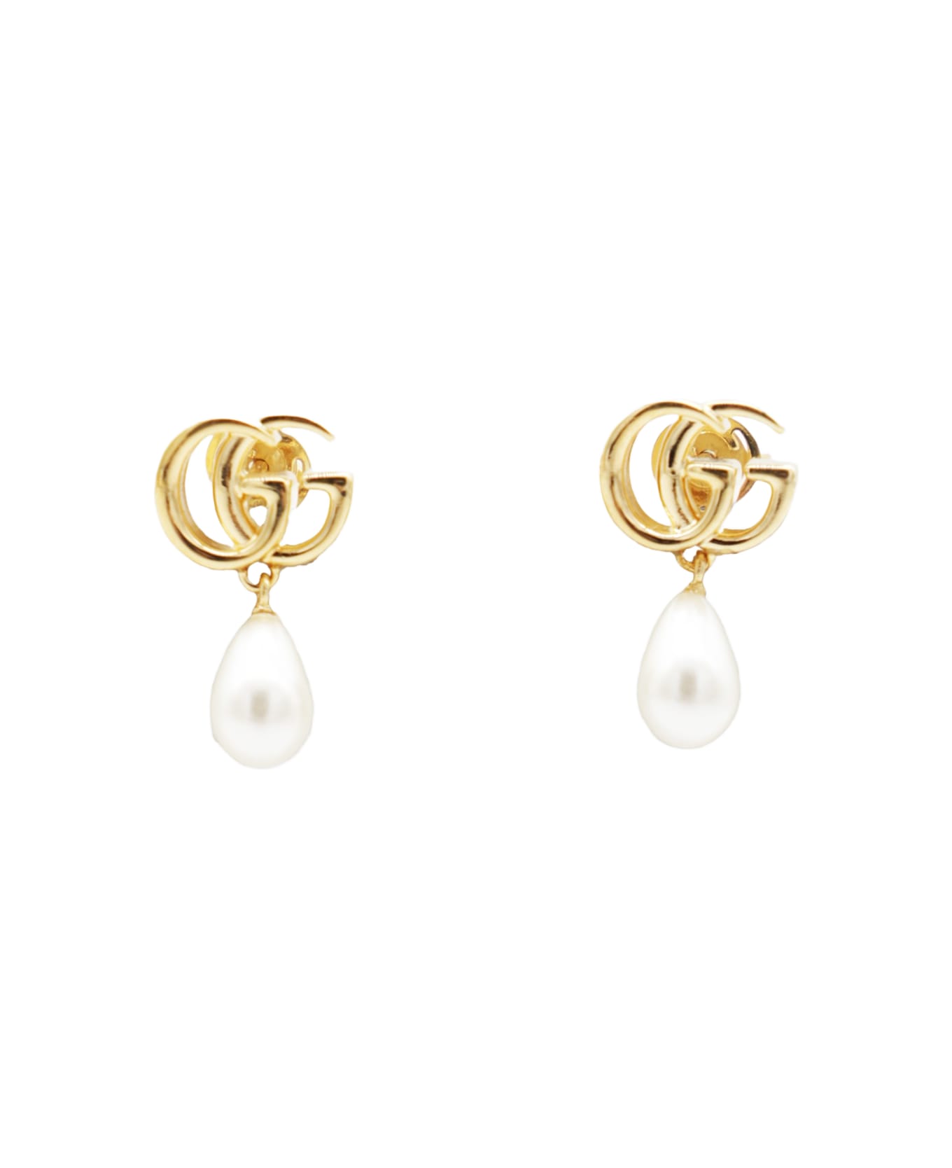 Gucci Gold And Pearl Brass Earrings - Golden イヤリング