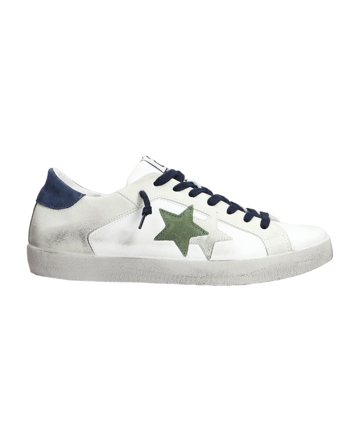 2Star Sneakers In White Suede And Leather - white