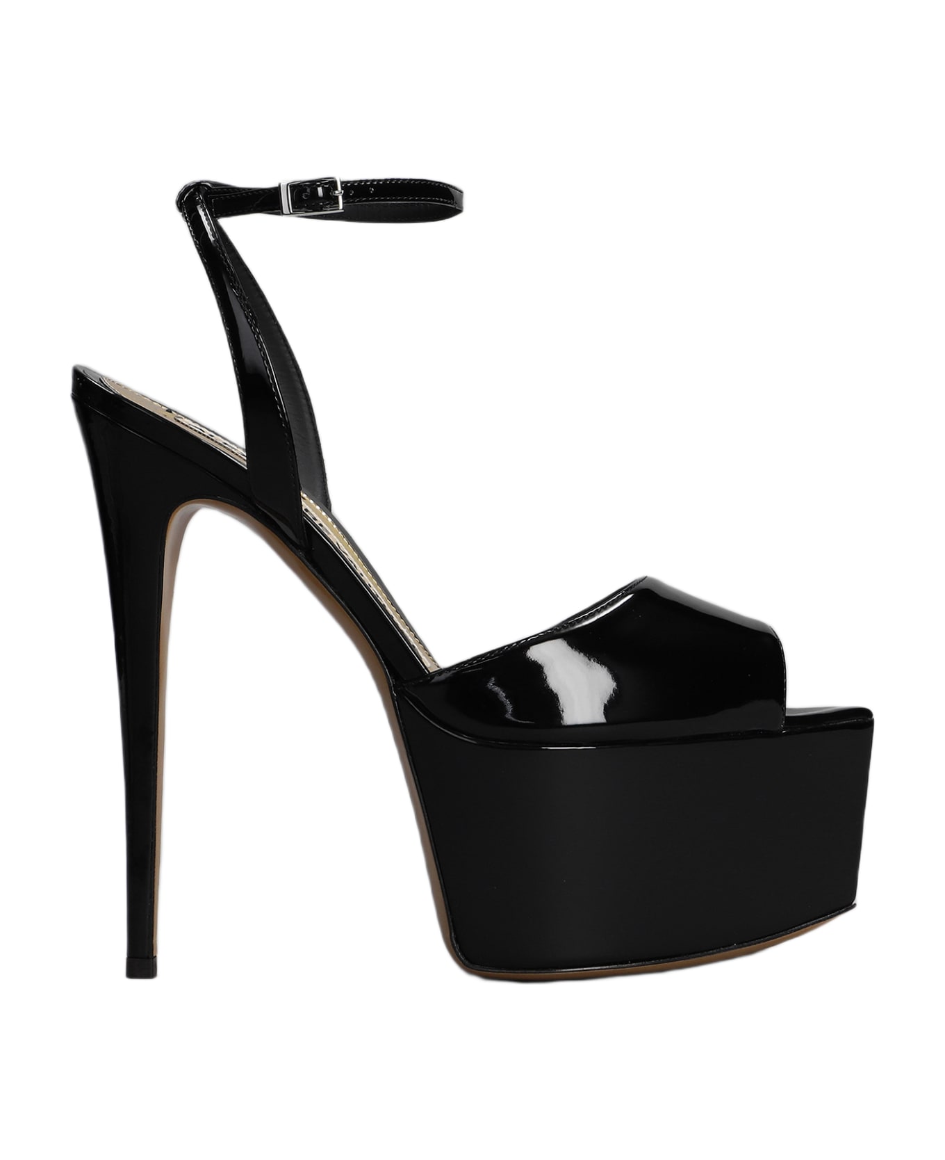 Alexandre Vauthier Sandals In Black Patent Leather - black
