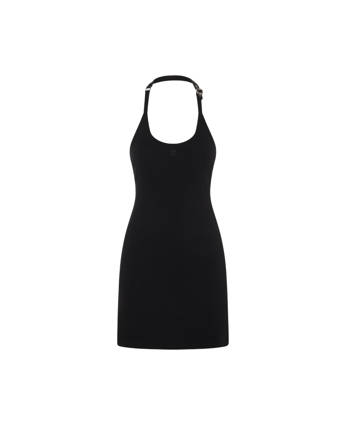 Courrèges Black Cotton Mini Dress - Black