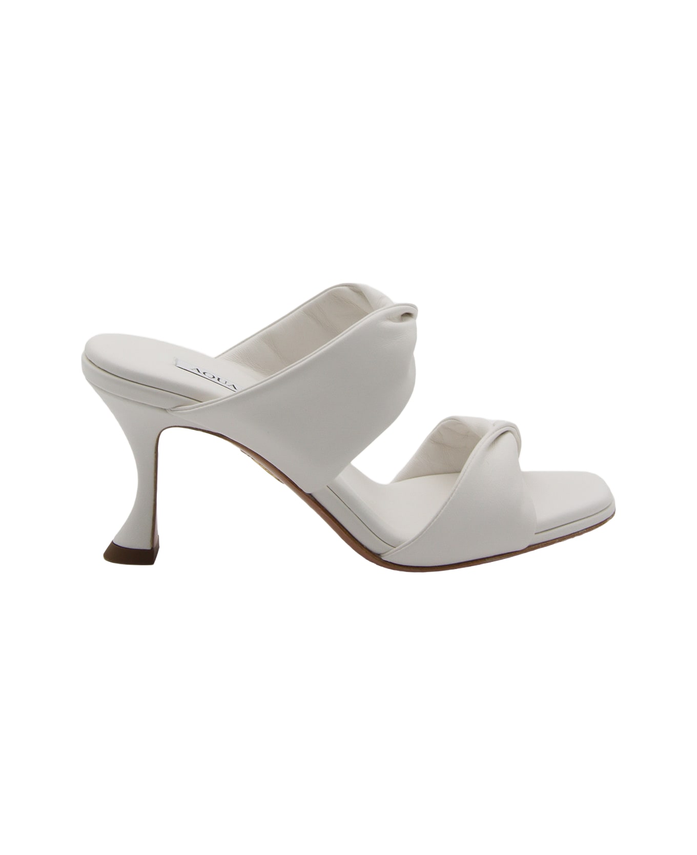 Aquazzura White Leather Twist Sandals - White サンダル