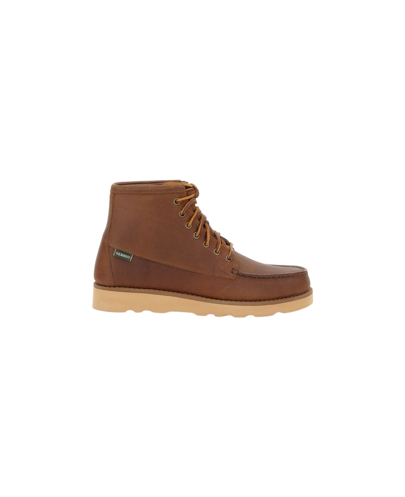 Sebago Tala Mid Crazy Horsemodel: Mid-heel Traditional Moc-toe Boot, Outdoor-inspired Upper Material: Thick, Waxed, Treated "crazy Horse" Leather That Develo - Brown
