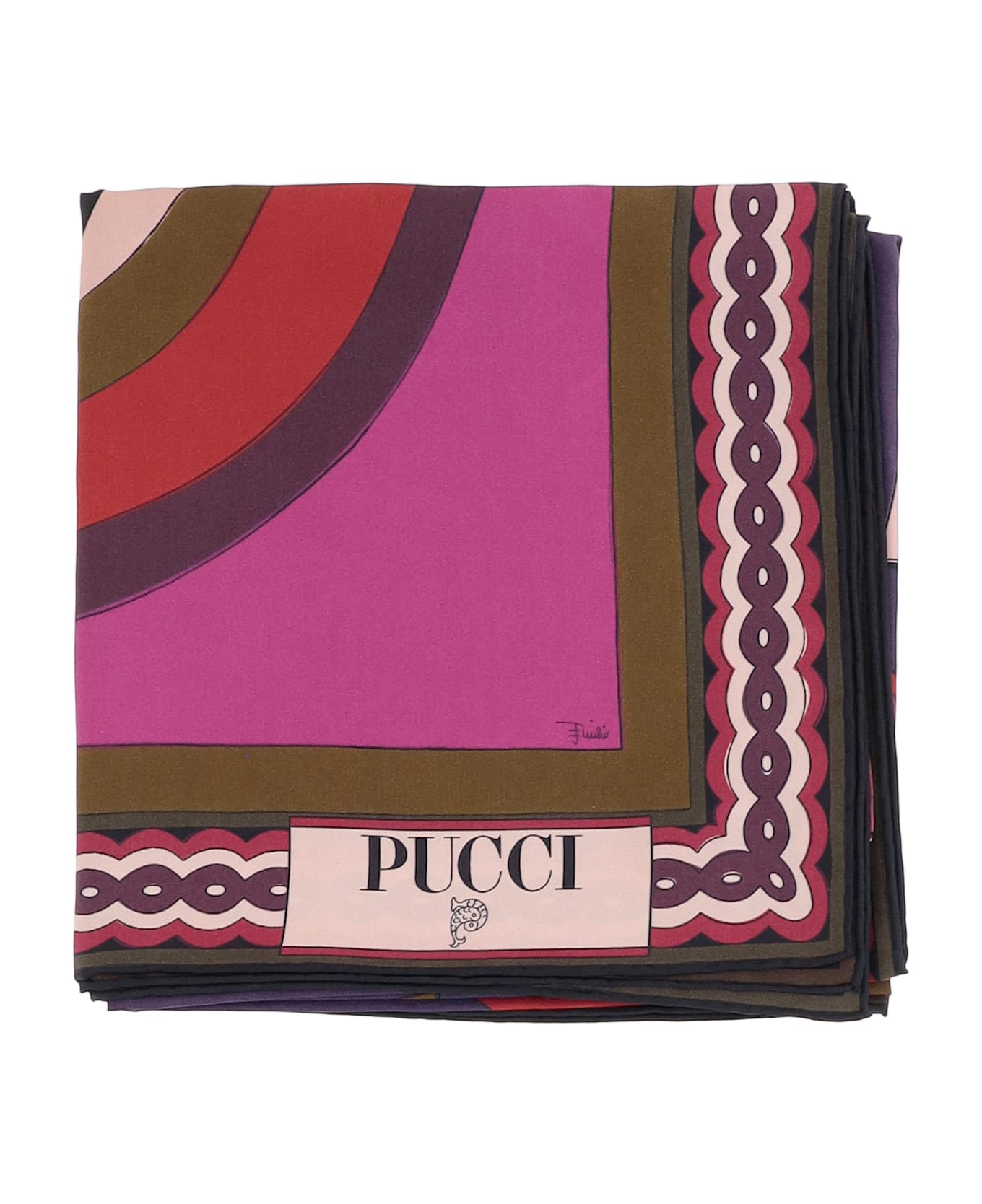Pucci Printed Silk Scarf - Red