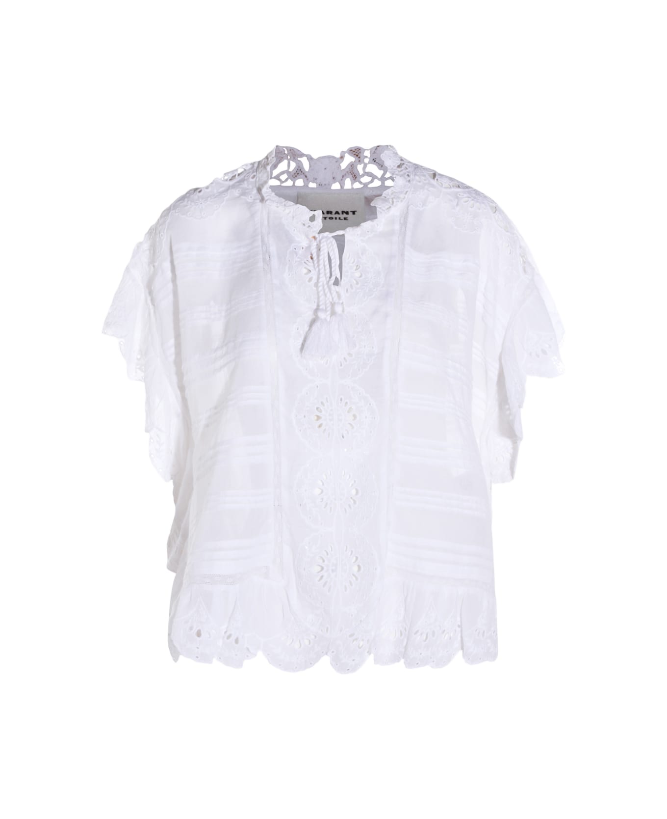 Marant Étoile White Cotton Lace Top - White