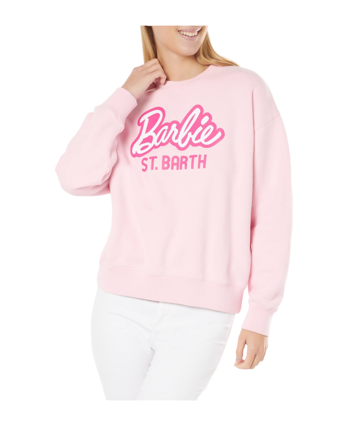 MC2 Saint Barth Woman Fleece Sweatshirt With Barbie St. Barth Print | Barbie Special Edition - PINK