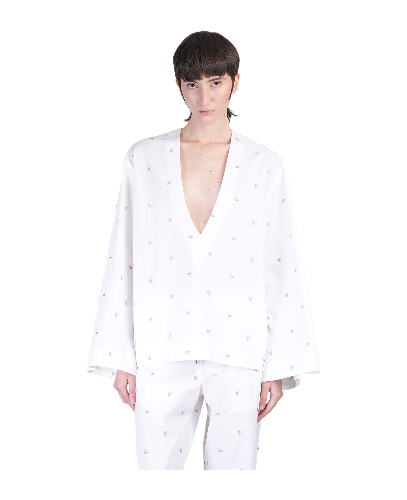 The Attico Blouse In White Cotton - white