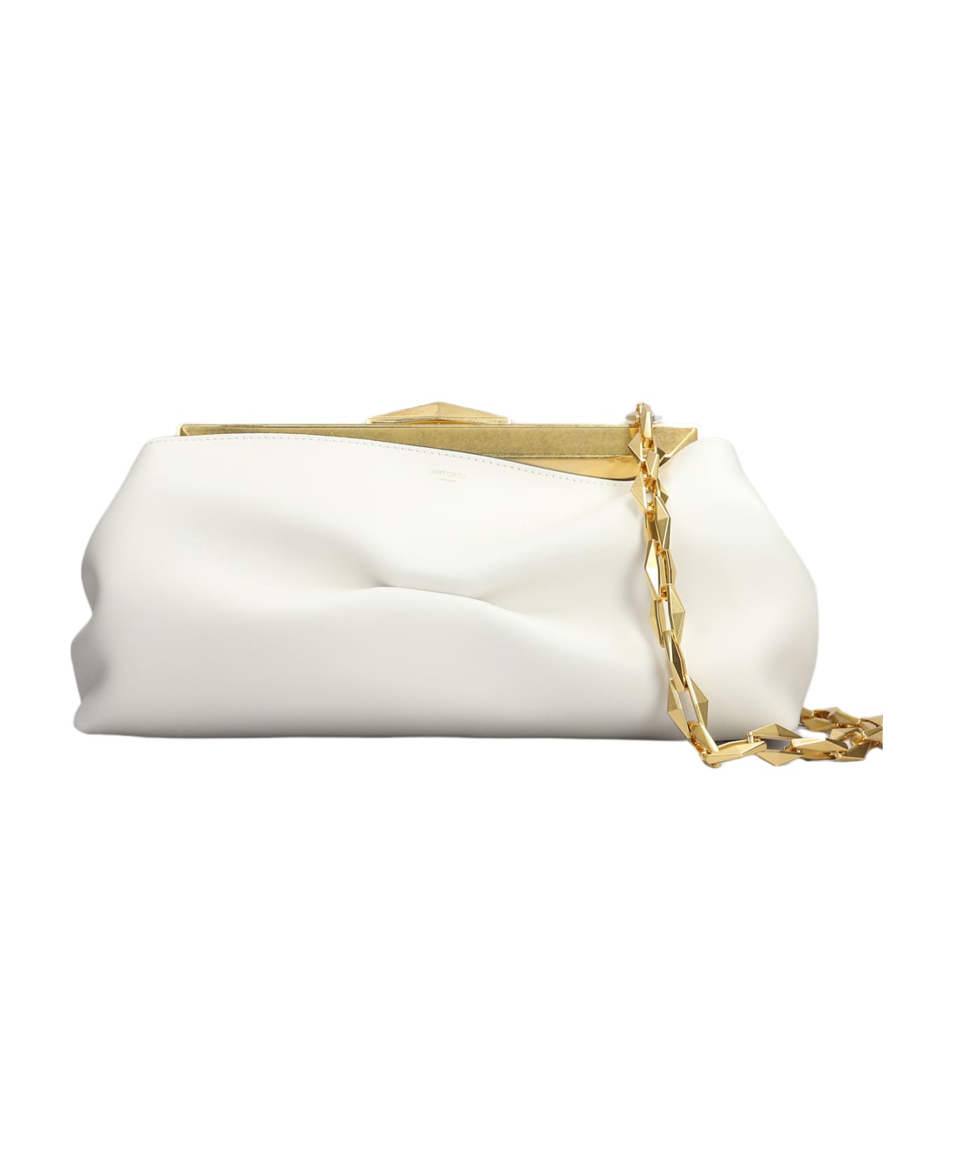 Jimmy Choo Diamond Frame Shoulder Bag In Beige Leather - beige