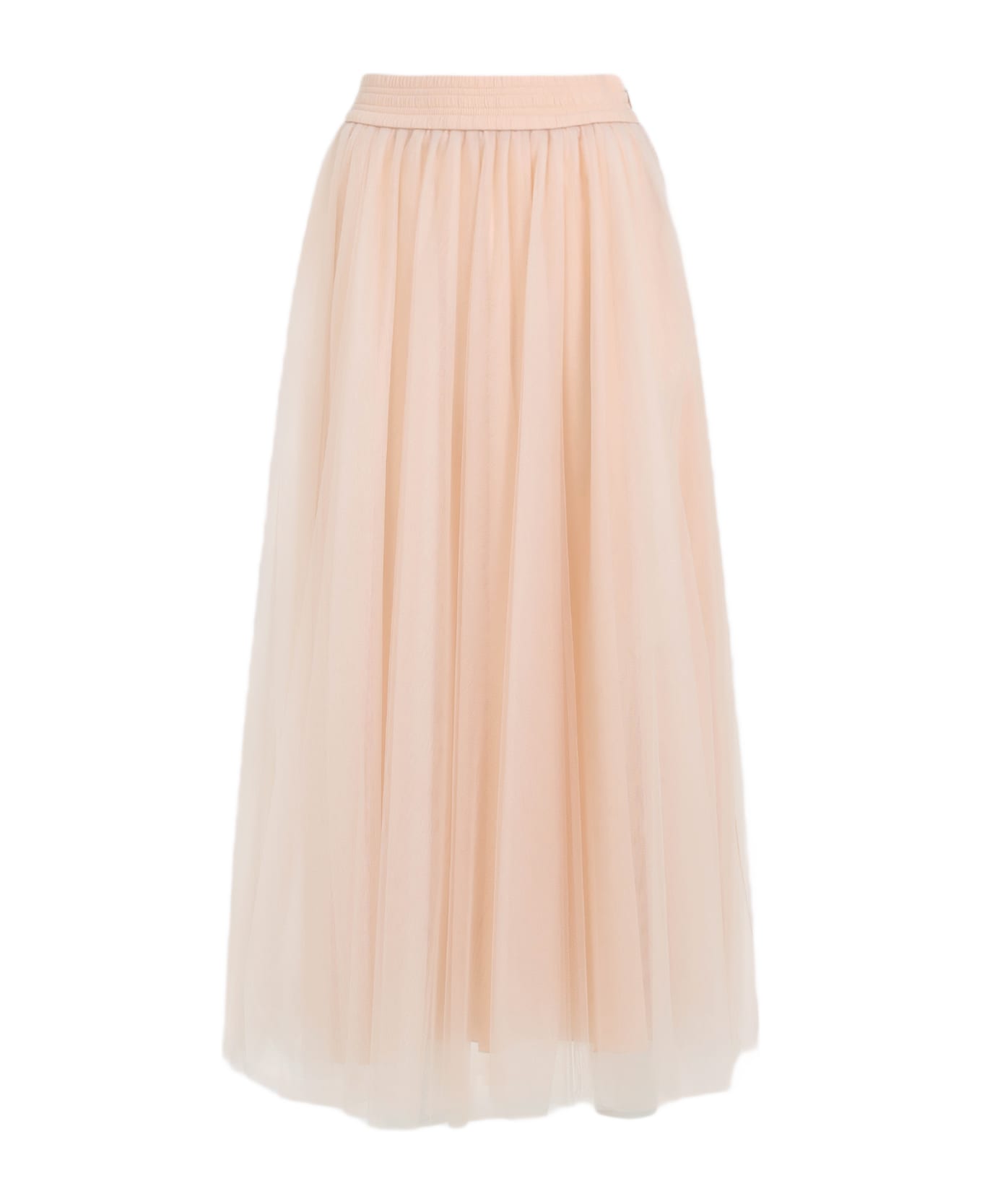 Fabiana Filippi Tulle Midi Skirt - Cipria